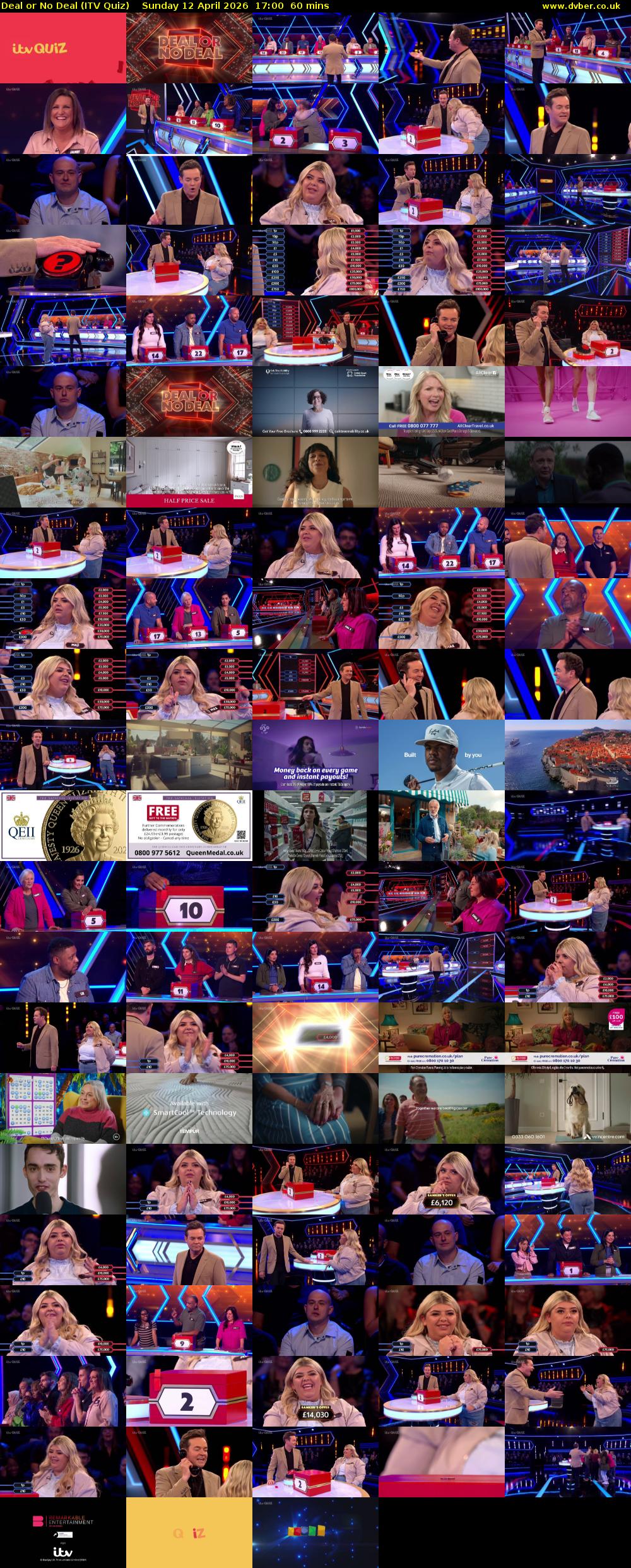 Deal or No Deal (ITV Quiz) Sunday 12 April 2026 17:00 - 18:00