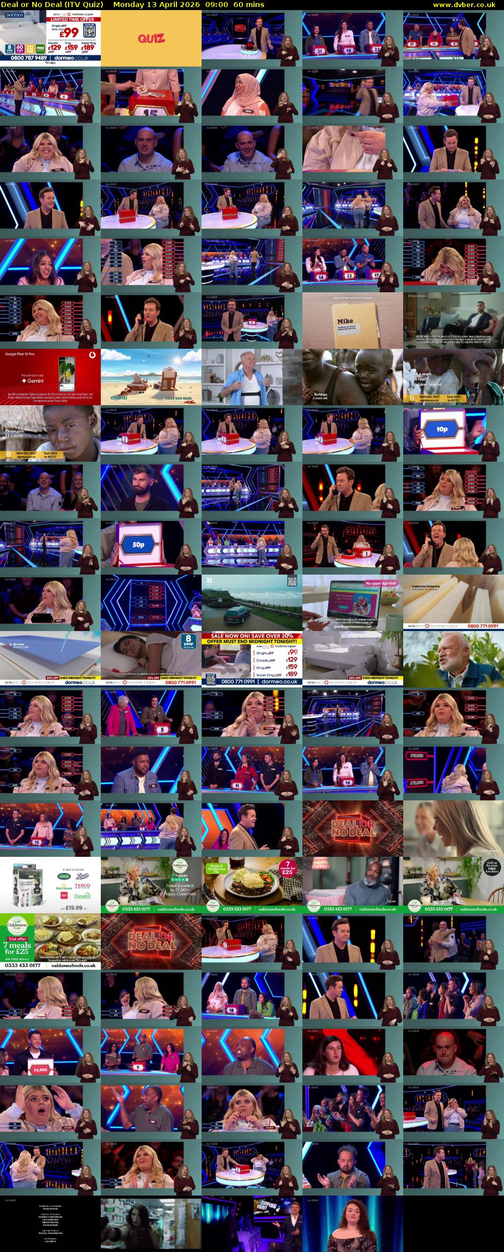 Deal or No Deal (ITV Quiz) Monday 13 April 2026 09:00 - 10:00
