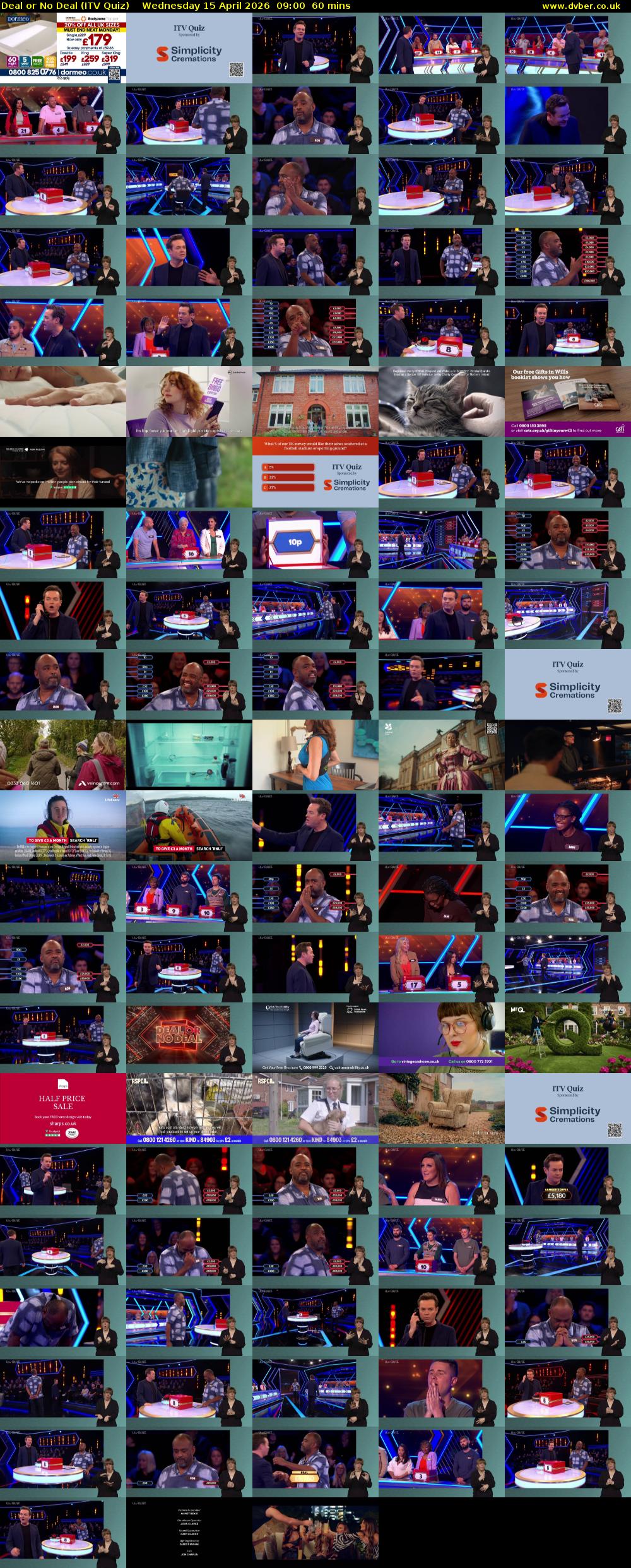 Deal or No Deal (ITV Quiz) Wednesday 15 April 2026 09:00 - 10:00