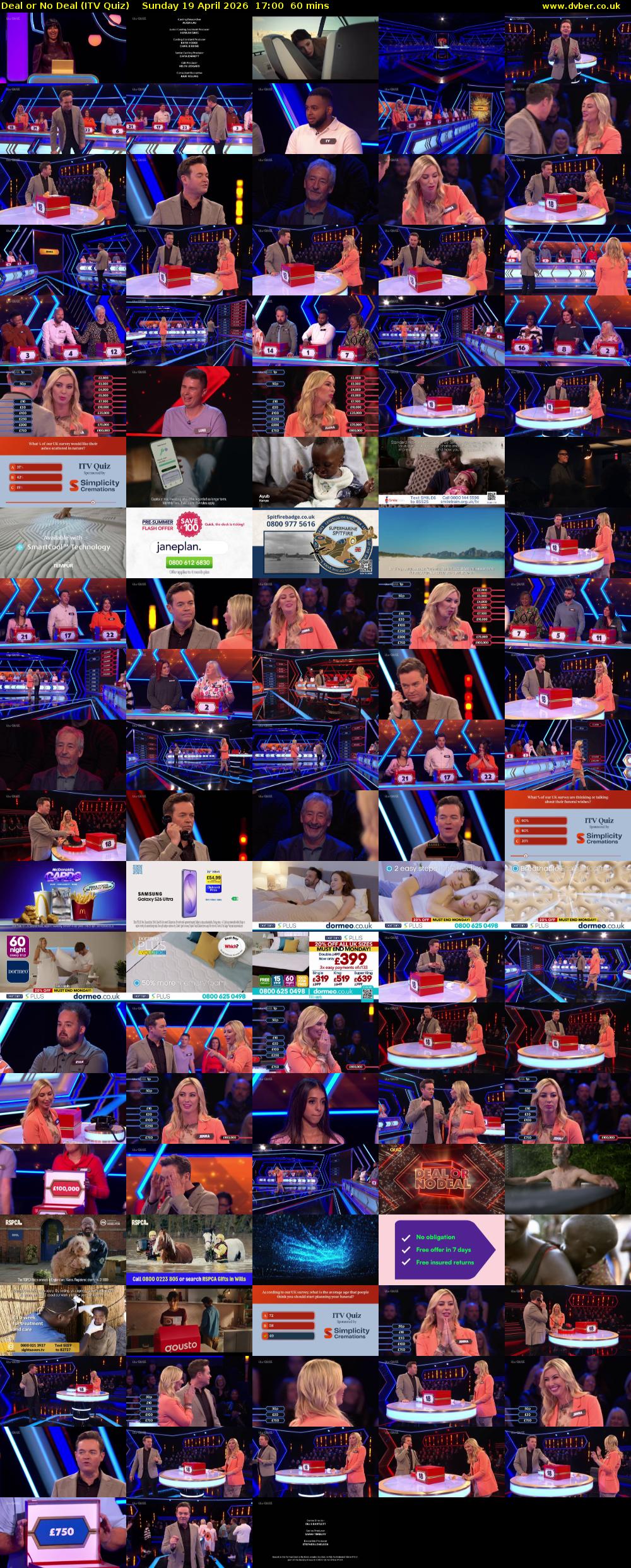 Deal or No Deal (ITV Quiz) Sunday 19 April 2026 17:00 - 18:00