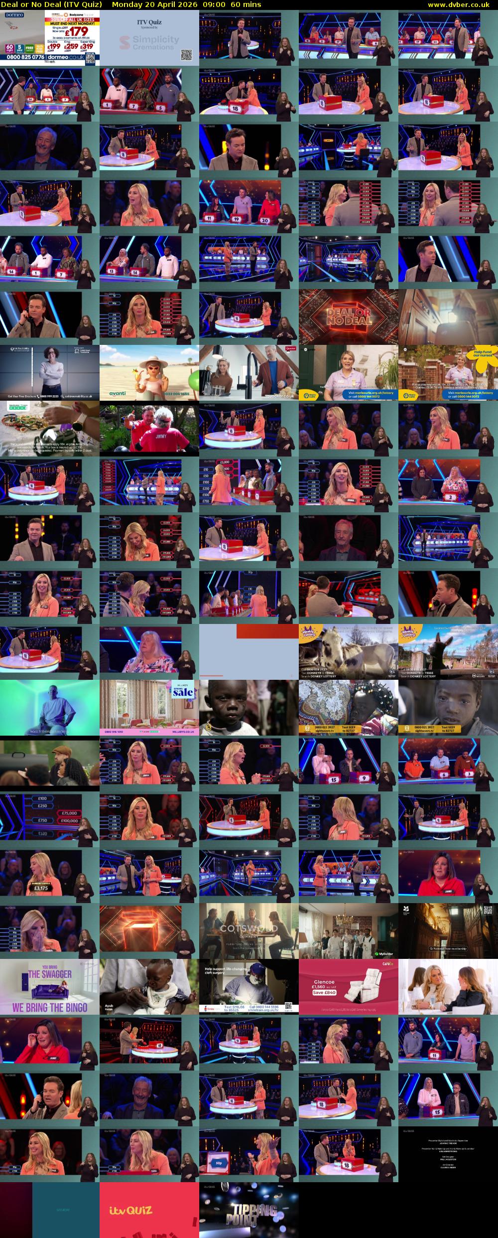 Deal or No Deal (ITV Quiz) Monday 20 April 2026 09:00 - 10:00