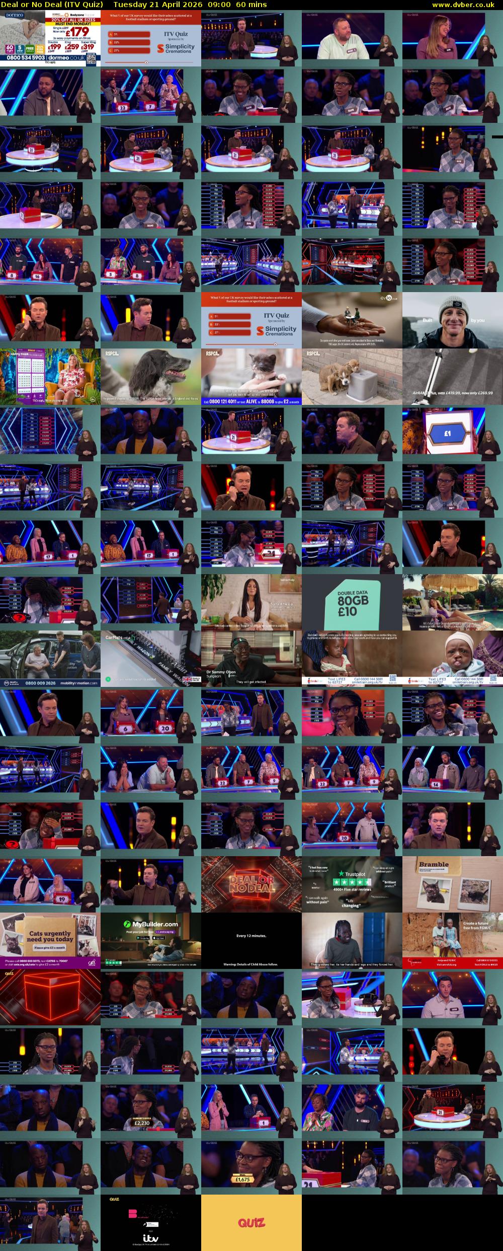 Deal or No Deal (ITV Quiz) Tuesday 21 April 2026 09:00 - 10:00