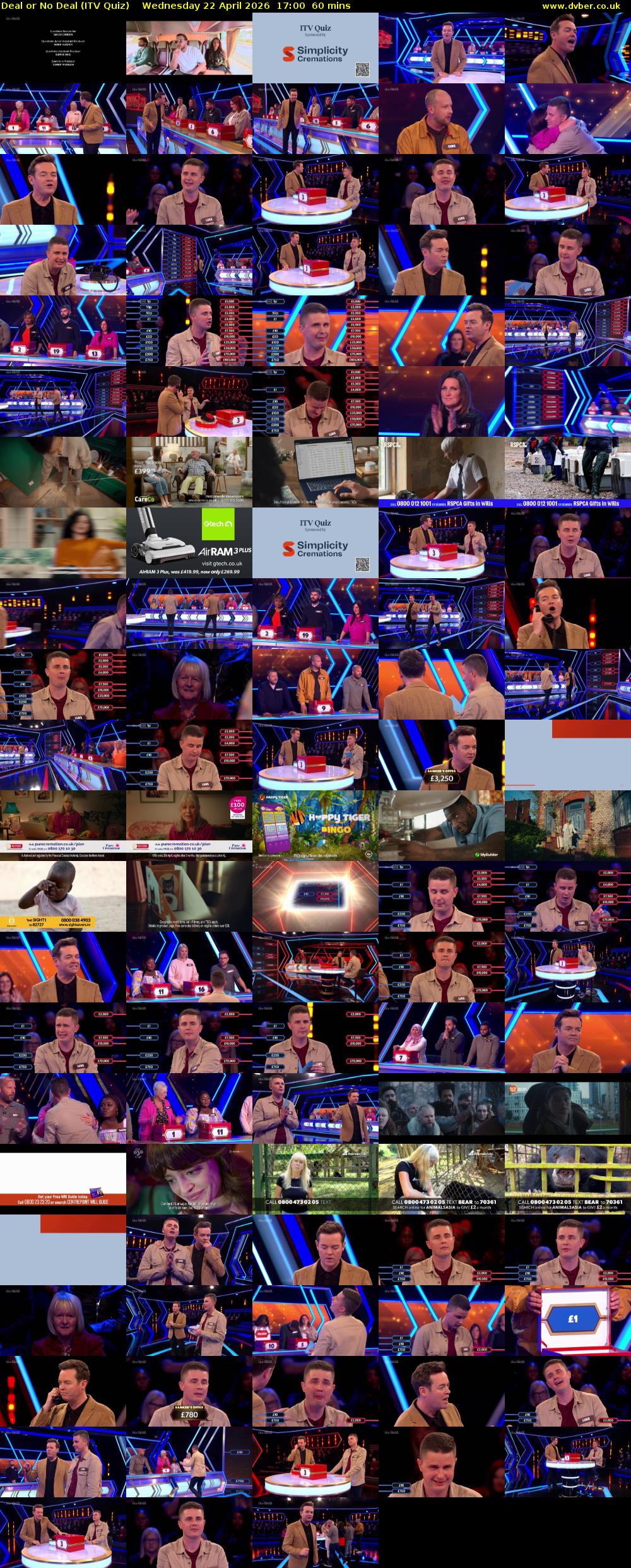 Deal or No Deal (ITV Quiz) Wednesday 22 April 2026 17:00 - 18:00