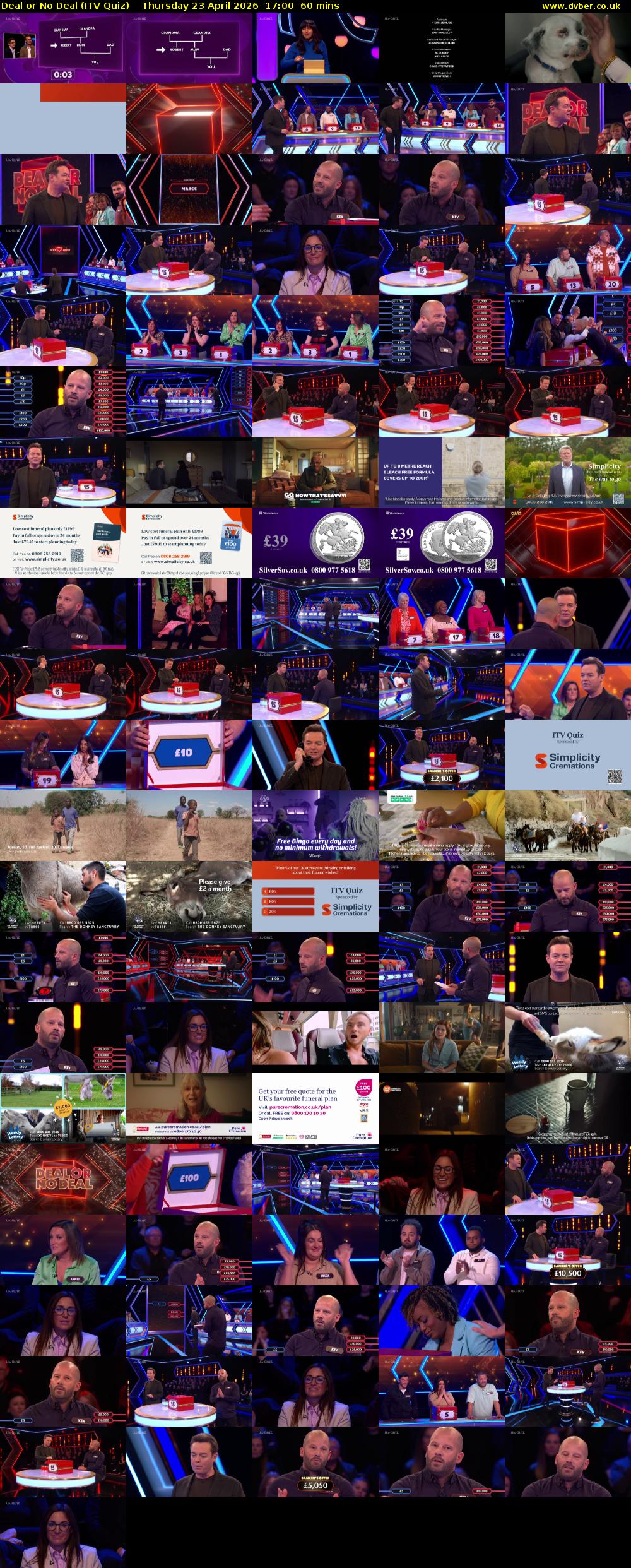 Deal or No Deal (ITV Quiz) Thursday 23 April 2026 17:00 - 18:00