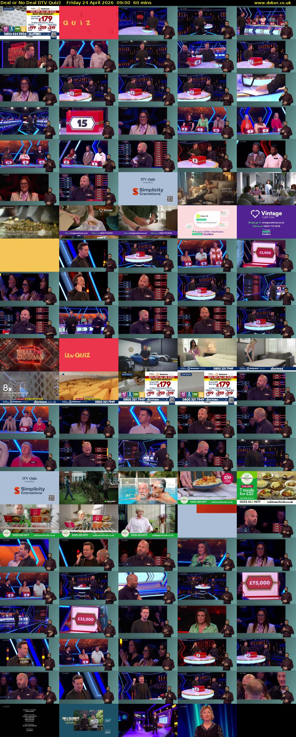 Deal or No Deal (ITV Quiz) Friday 24 April 2026 09:00 - 10:00