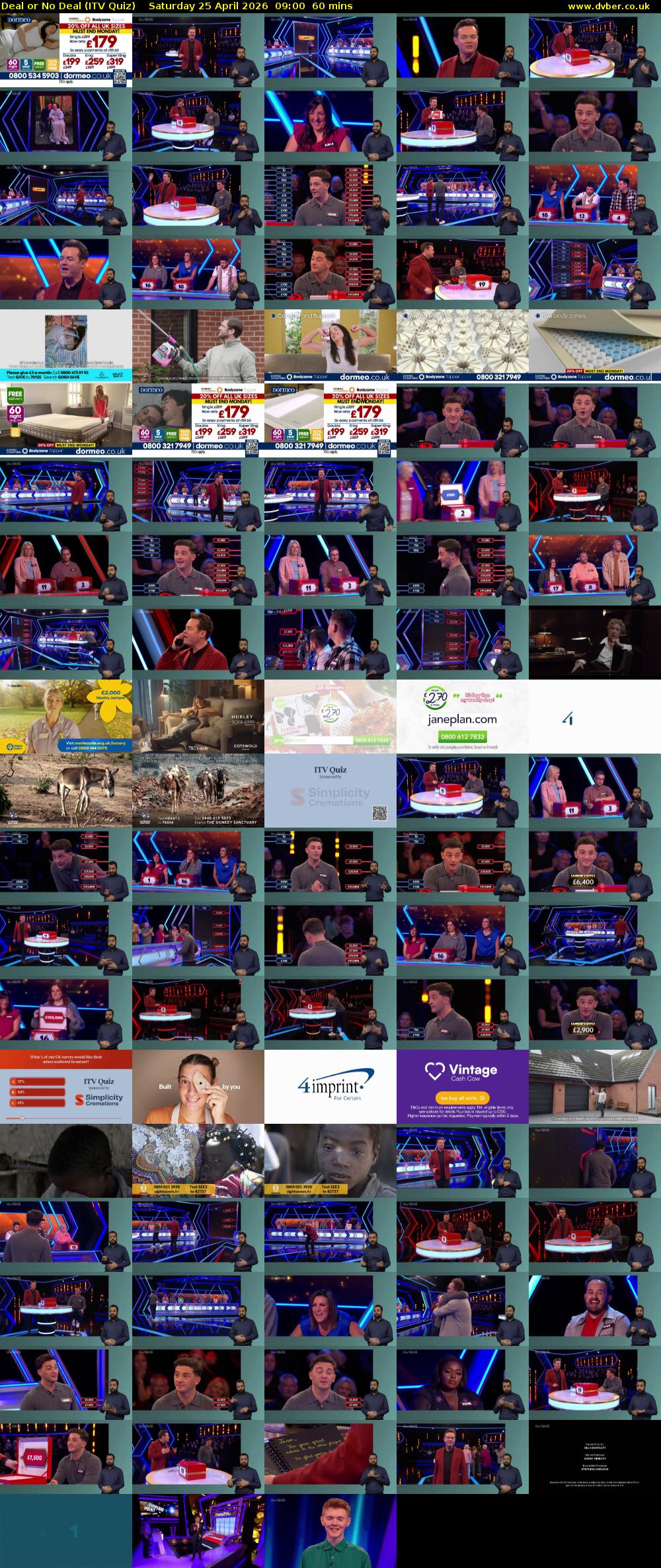 Deal or No Deal (ITV Quiz) Saturday 25 April 2026 09:00 - 10:00