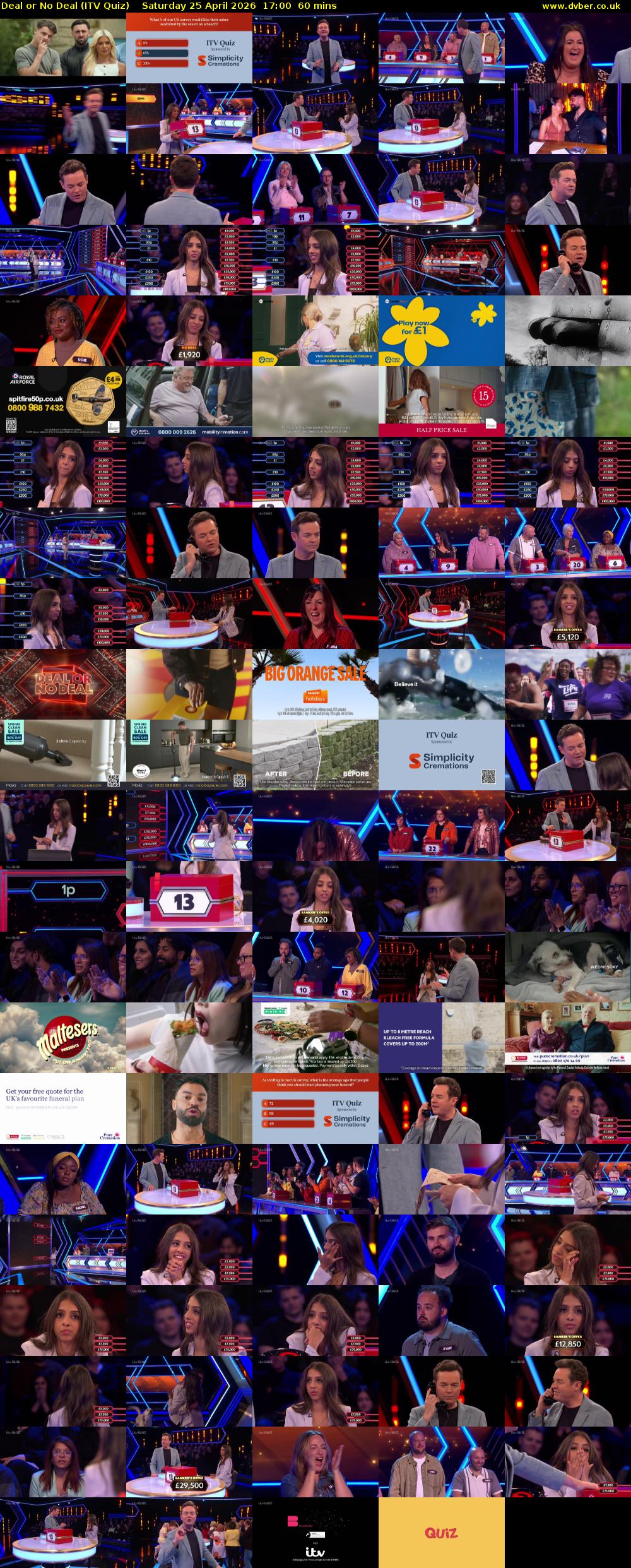 Deal or No Deal (ITV Quiz) Saturday 25 April 2026 17:00 - 18:00