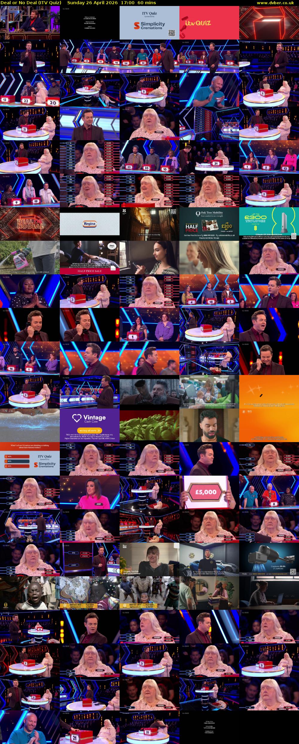 Deal or No Deal (ITV Quiz) Sunday 26 April 2026 17:00 - 18:00