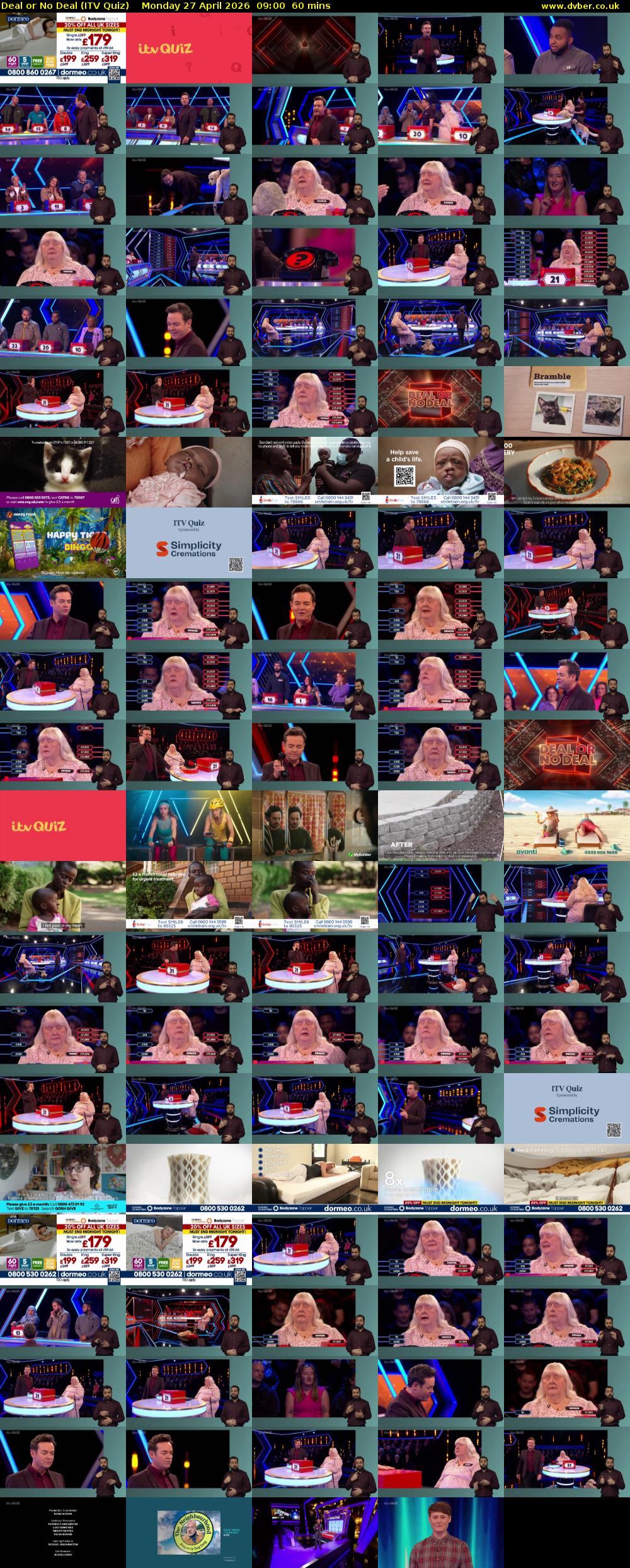 Deal or No Deal (ITV Quiz) Monday 27 April 2026 09:00 - 10:00