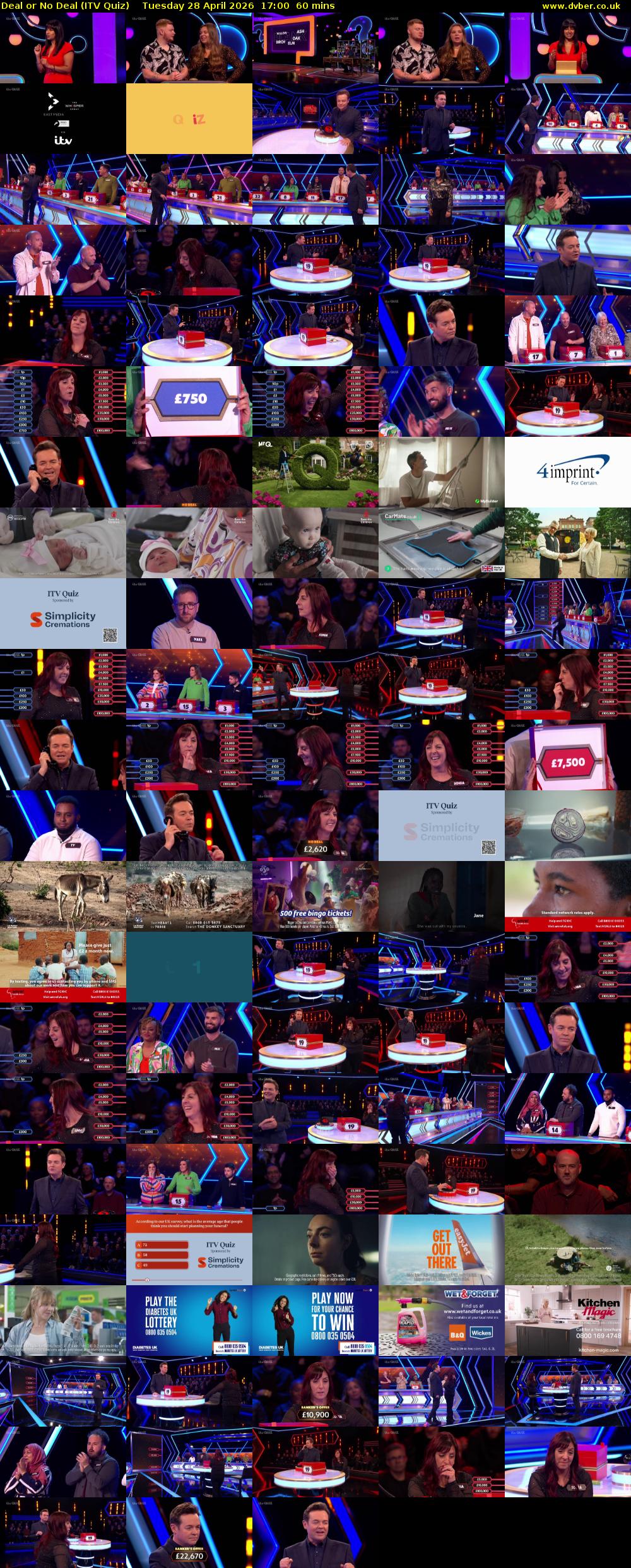 Deal or No Deal (ITV Quiz) Tuesday 28 April 2026 17:00 - 18:00