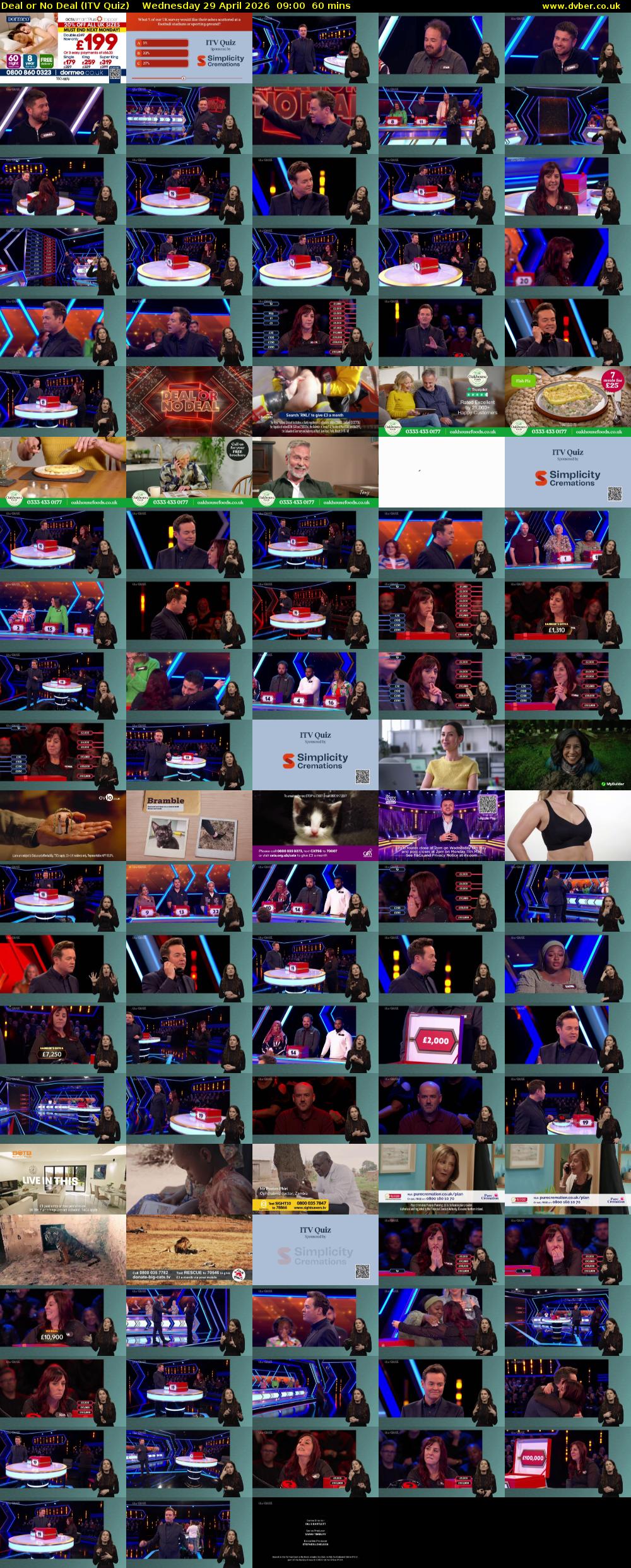 Deal or No Deal (ITV Quiz) Wednesday 29 April 2026 09:00 - 10:00