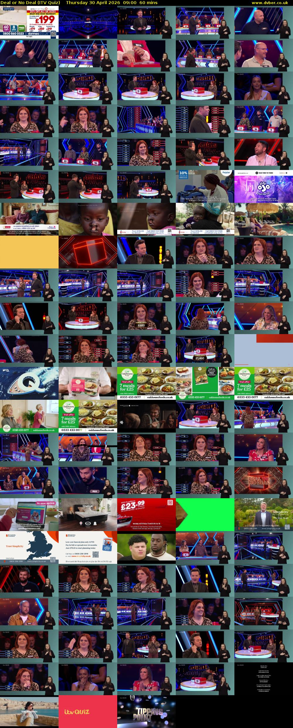 Deal or No Deal (ITV Quiz) Thursday 30 April 2026 09:00 - 10:00