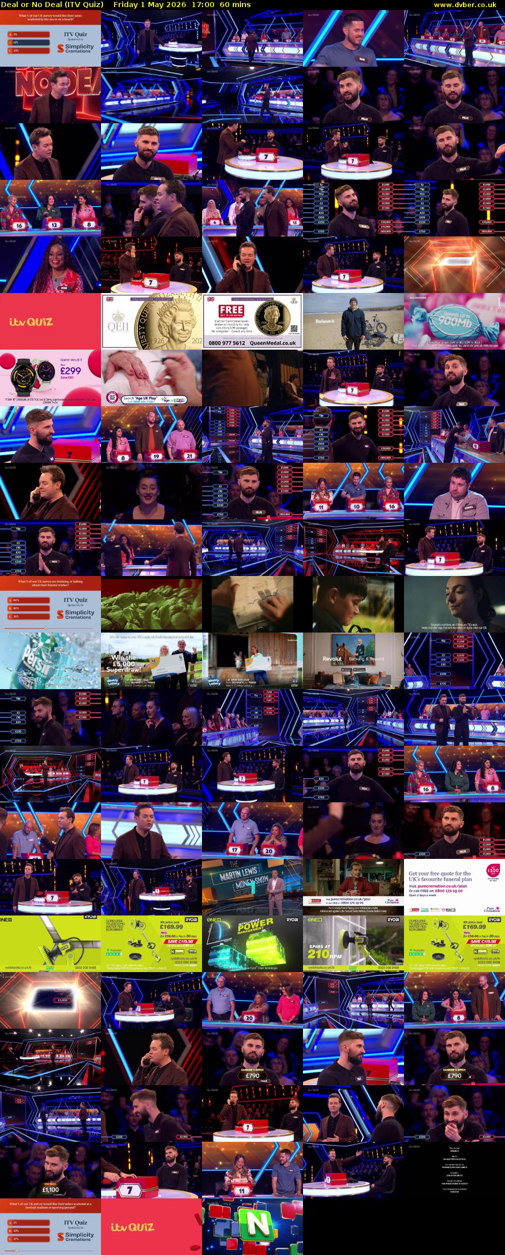Deal or No Deal (ITV Quiz) Friday 1 May 2026 17:00 - 18:00
