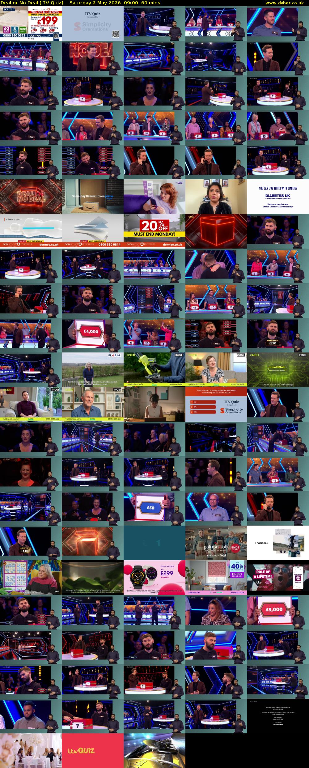 Deal or No Deal (ITV Quiz) Saturday 2 May 2026 09:00 - 10:00