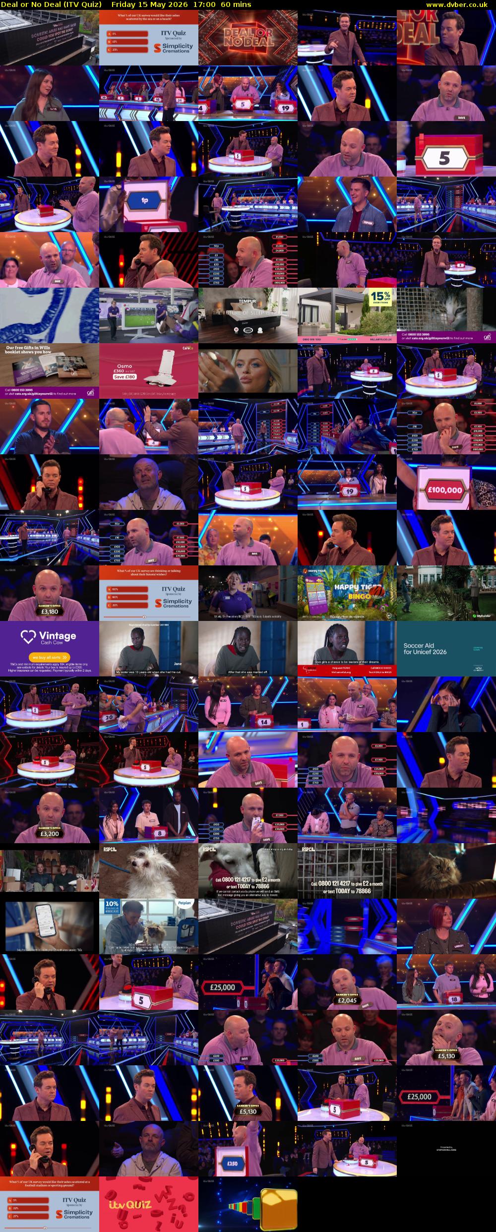 Deal or No Deal (ITV Quiz) Friday 15 May 2026 17:00 - 18:00