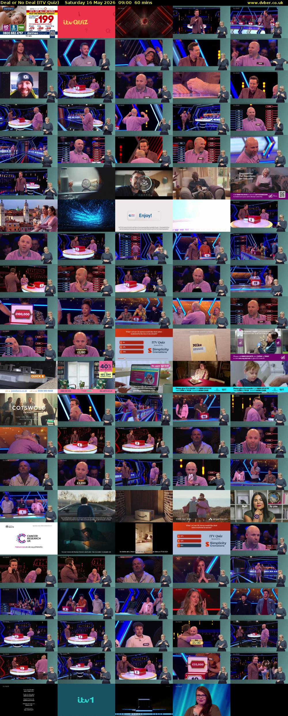 Deal or No Deal (ITV Quiz) Saturday 16 May 2026 09:00 - 10:00