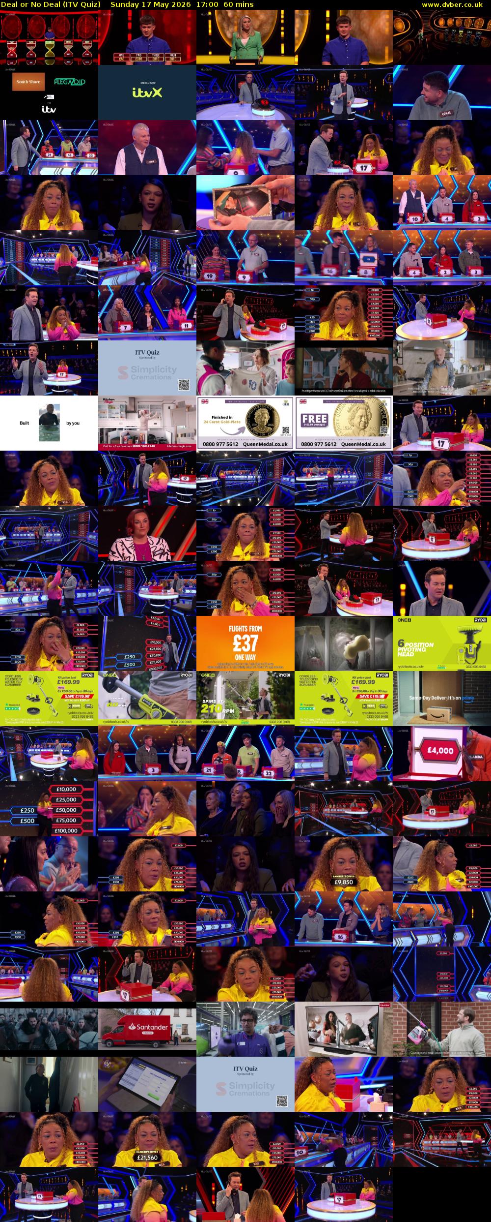 Deal or No Deal (ITV Quiz) Sunday 17 May 2026 17:00 - 18:00