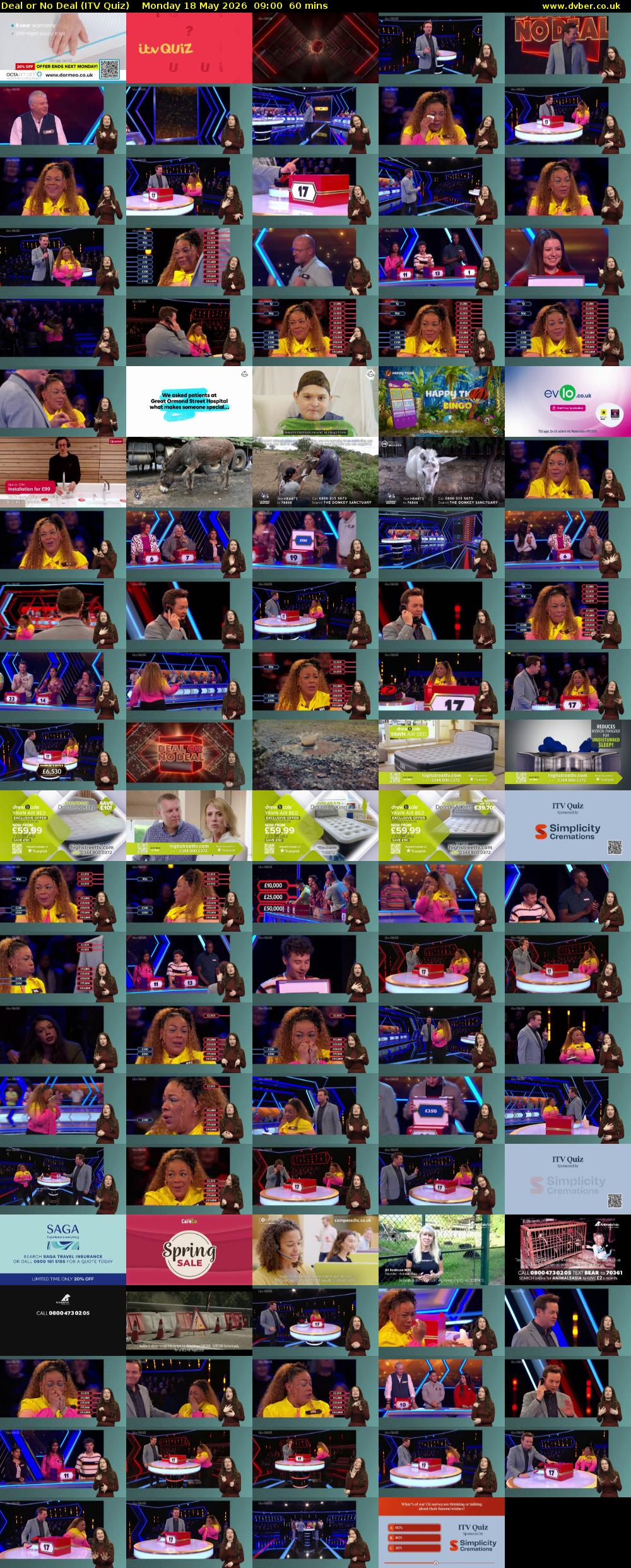 Deal or No Deal (ITV Quiz) Monday 18 May 2026 09:00 - 10:00