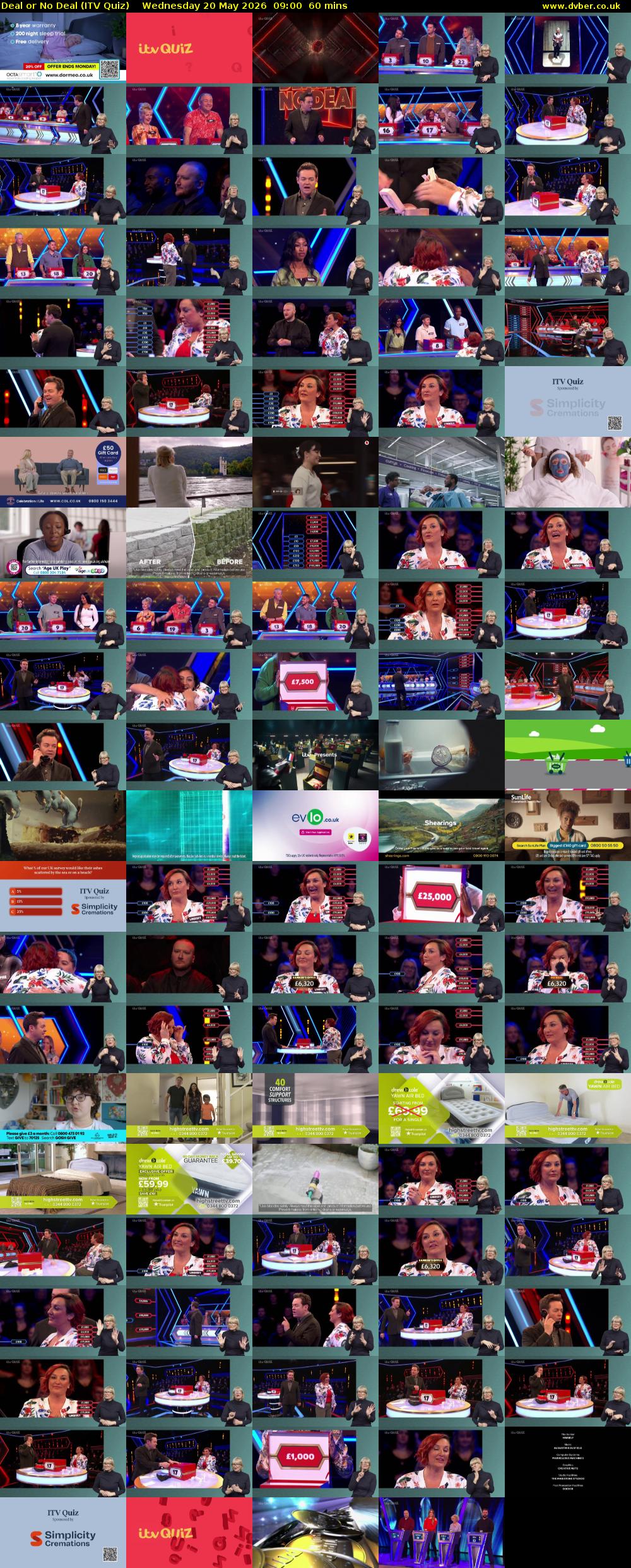 Deal or No Deal (ITV Quiz) Wednesday 20 May 2026 09:00 - 10:00