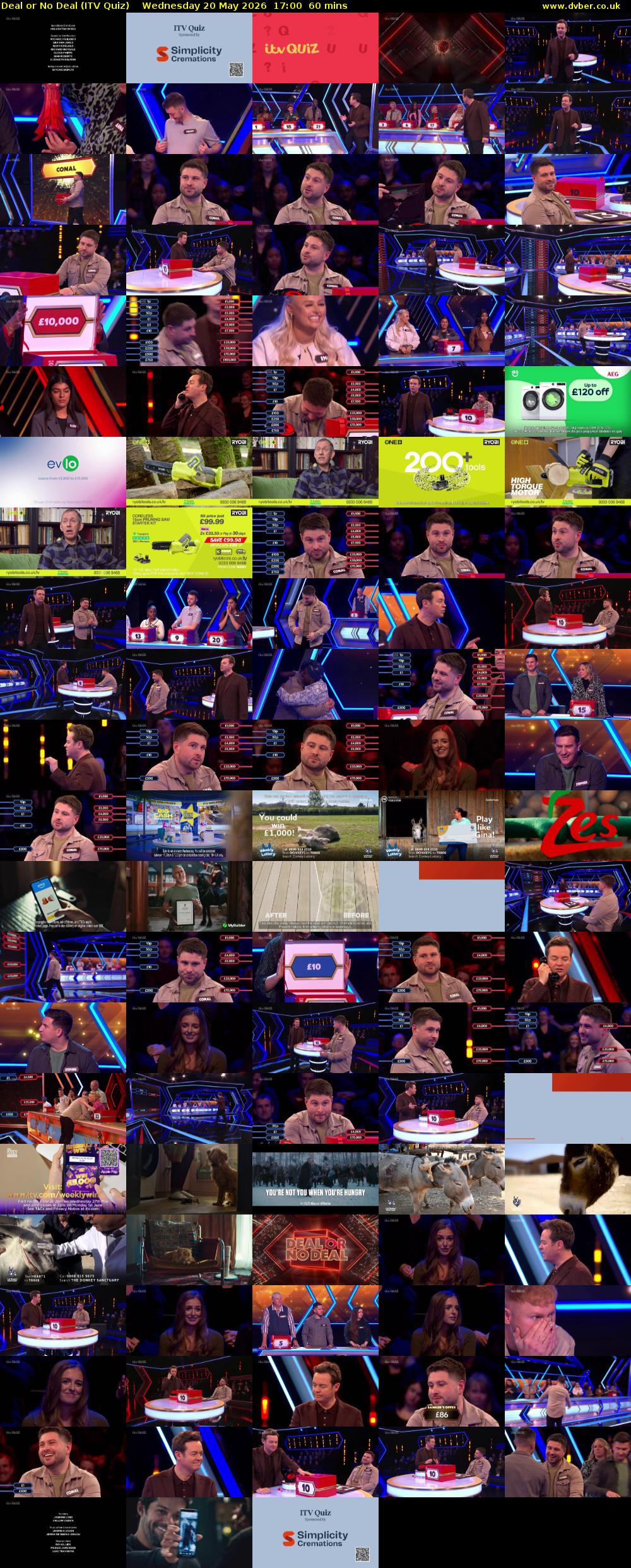 Deal or No Deal (ITV Quiz) Wednesday 20 May 2026 17:00 - 18:00