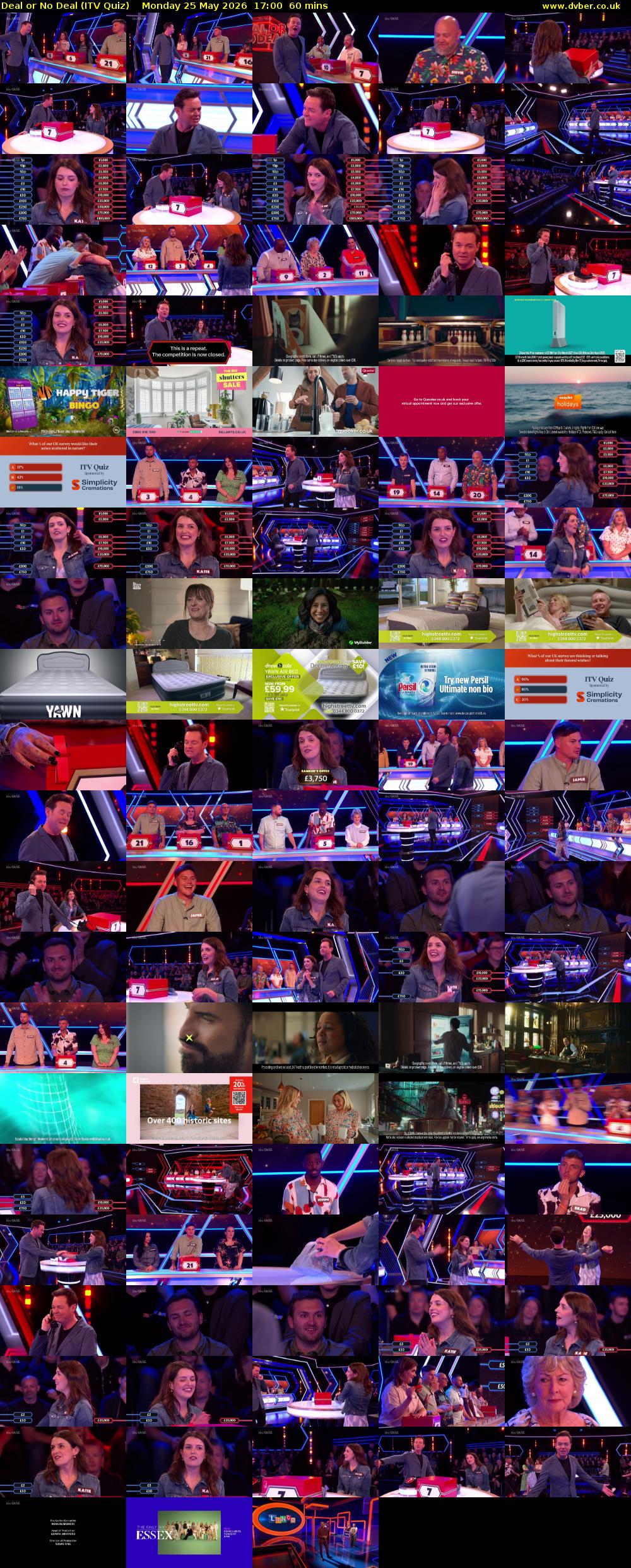 Deal or No Deal (ITV Quiz) Monday 25 May 2026 17:00 - 18:00