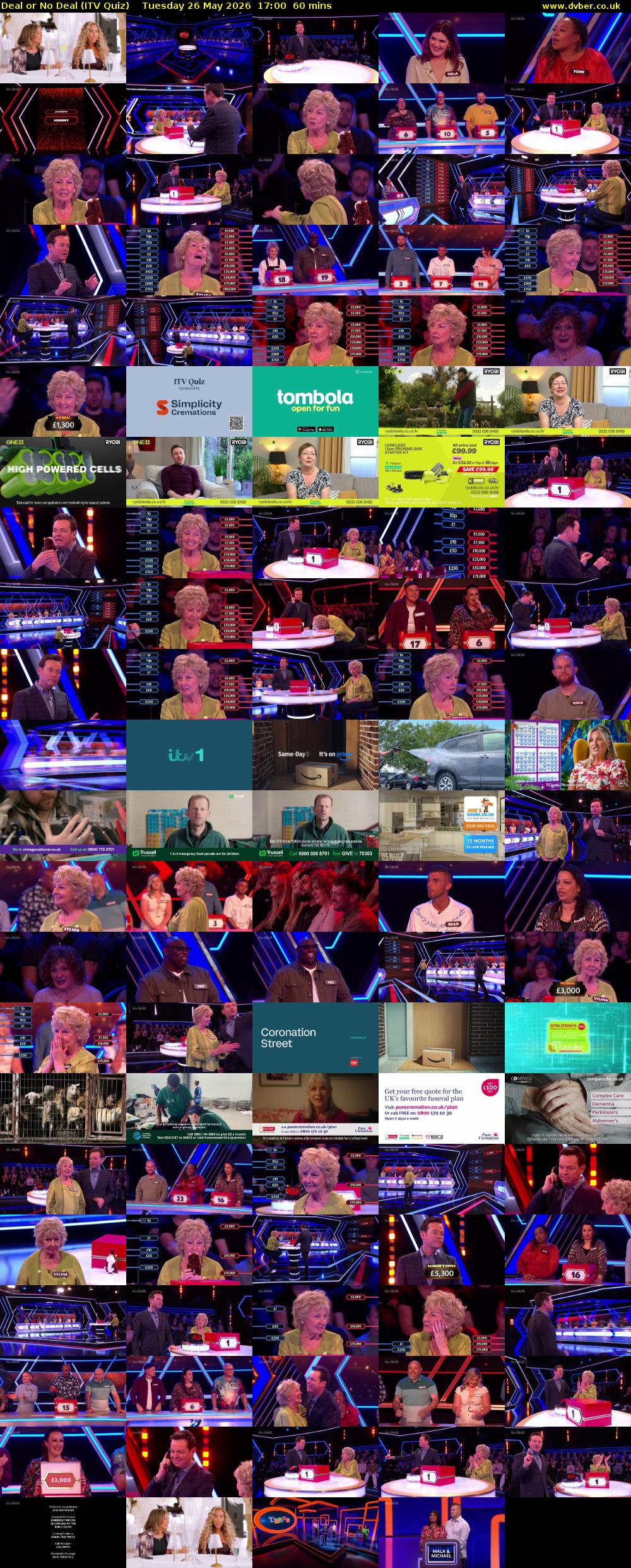 Deal or No Deal (ITV Quiz) Tuesday 26 May 2026 17:00 - 18:00