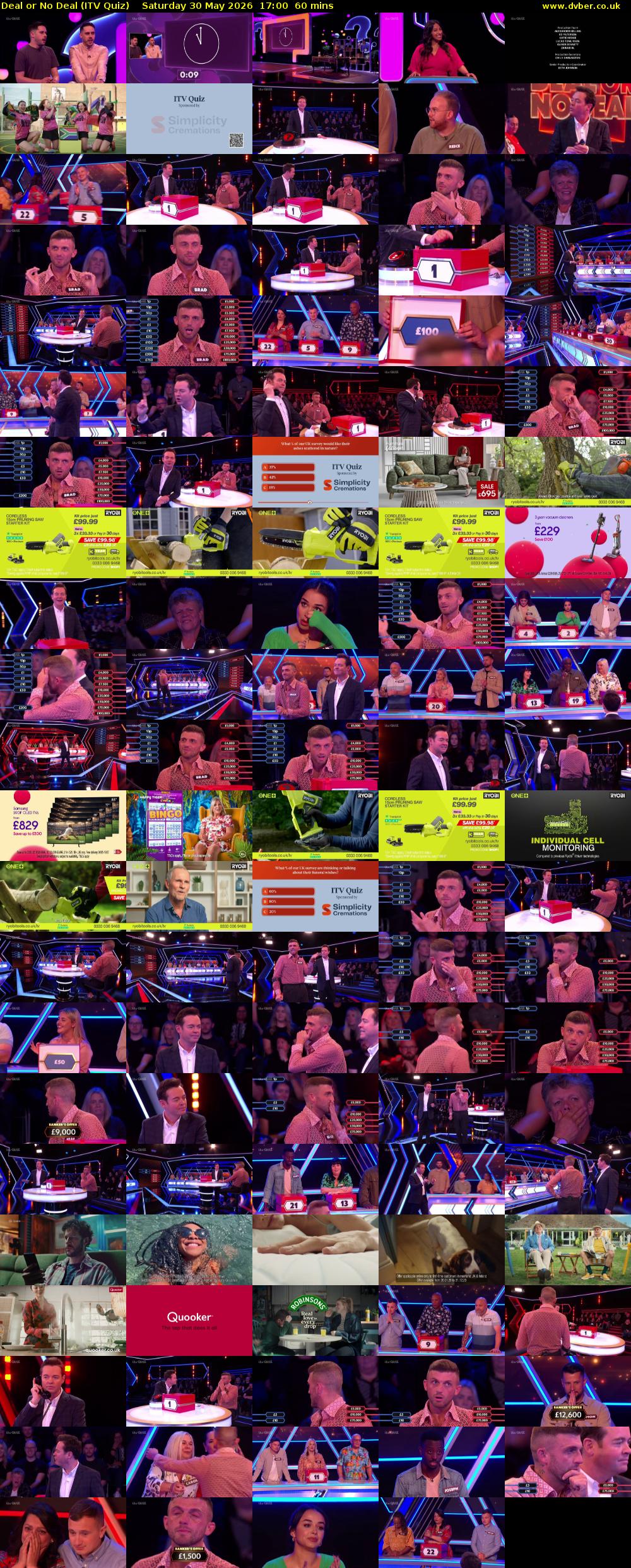 Deal or No Deal (ITV Quiz) Saturday 30 May 2026 17:00 - 18:00