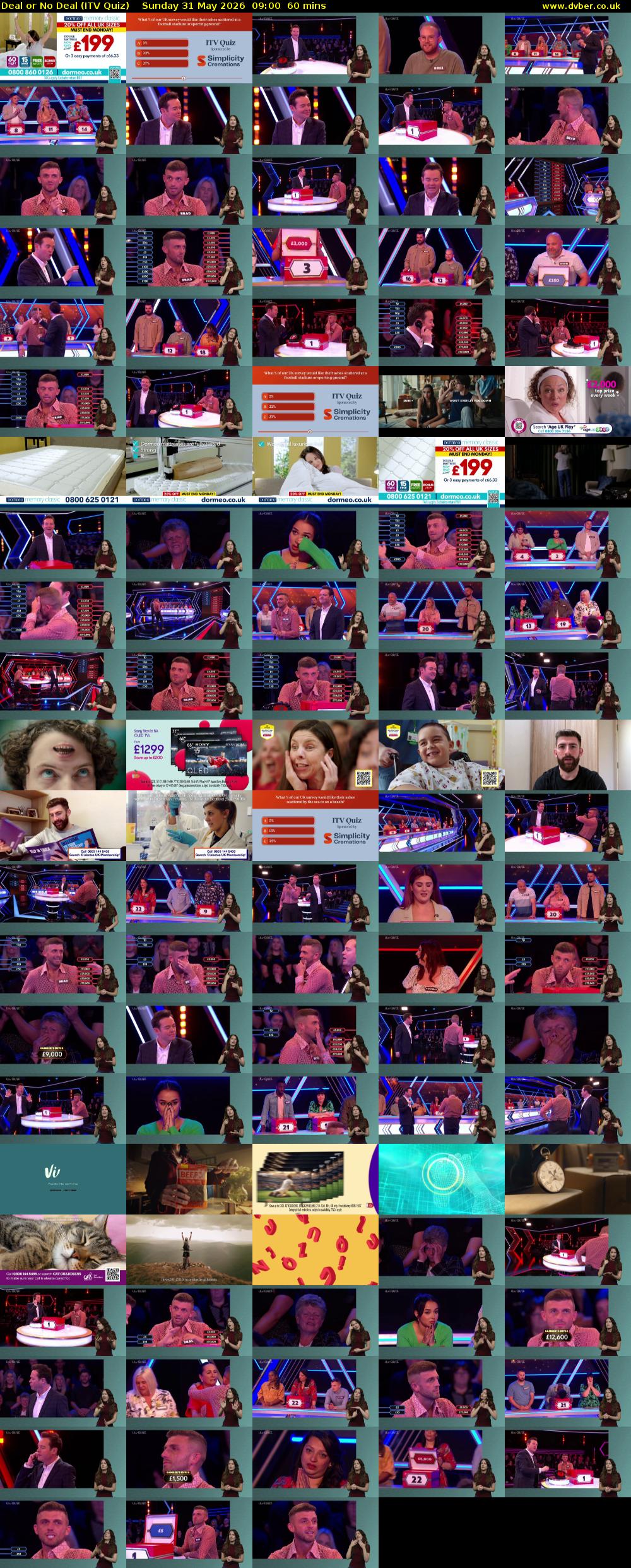 Deal or No Deal (ITV Quiz) Sunday 31 May 2026 09:00 - 10:00
