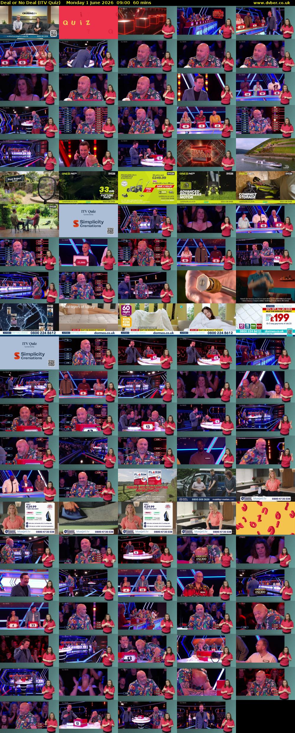 Deal or No Deal (ITV Quiz) Monday 1 June 2026 09:00 - 10:00