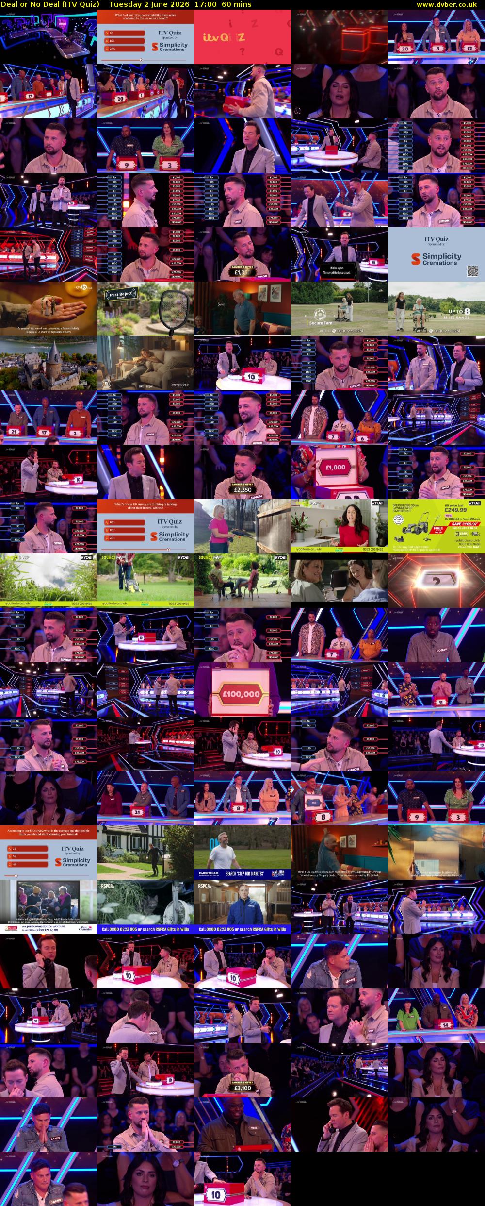 Deal or No Deal (ITV Quiz) Tuesday 2 June 2026 17:00 - 18:00
