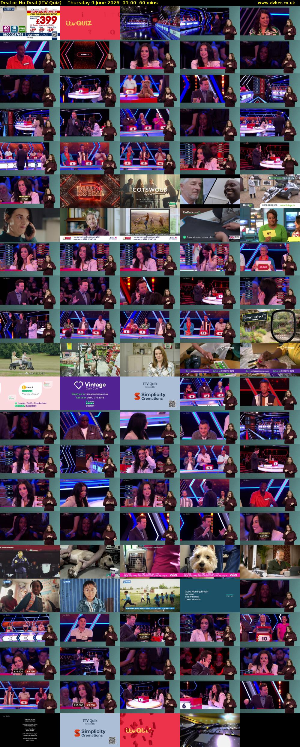 Deal or No Deal (ITV Quiz) Thursday 4 June 2026 09:00 - 10:00