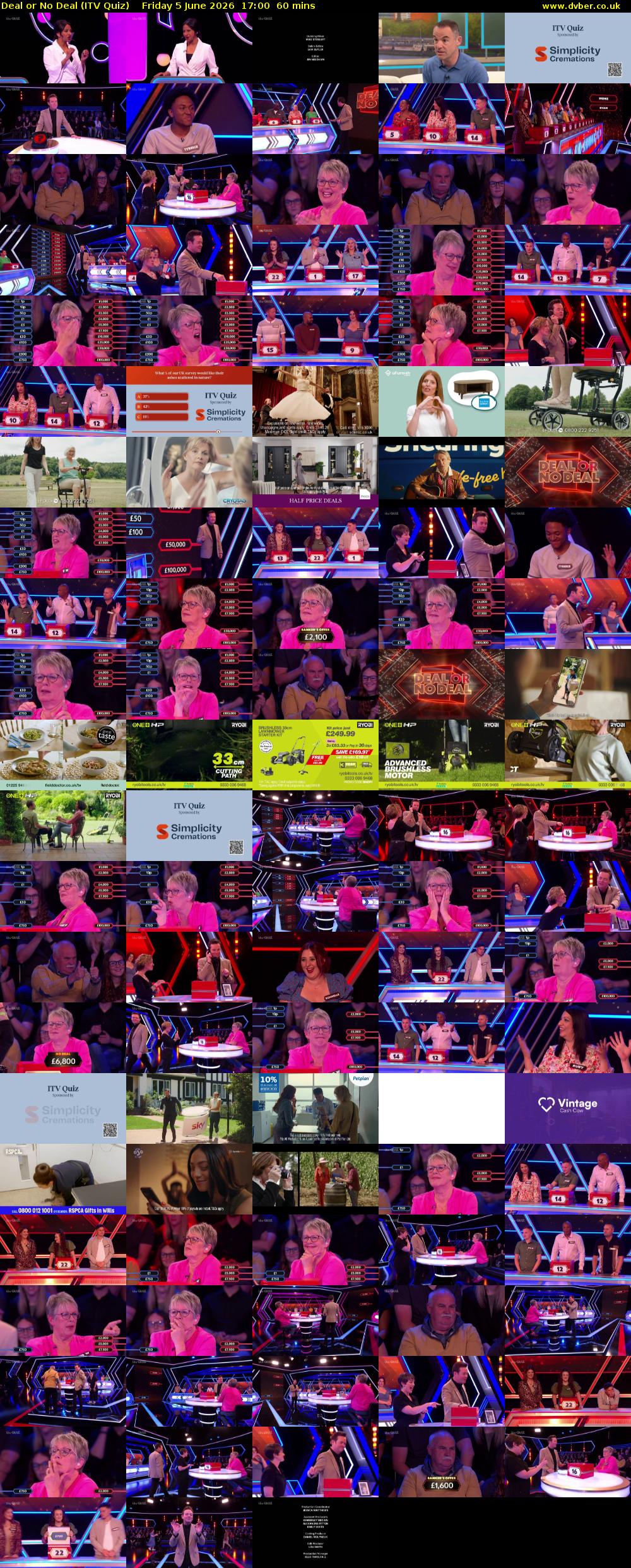Deal or No Deal (ITV Quiz) Friday 5 June 2026 17:00 - 18:00