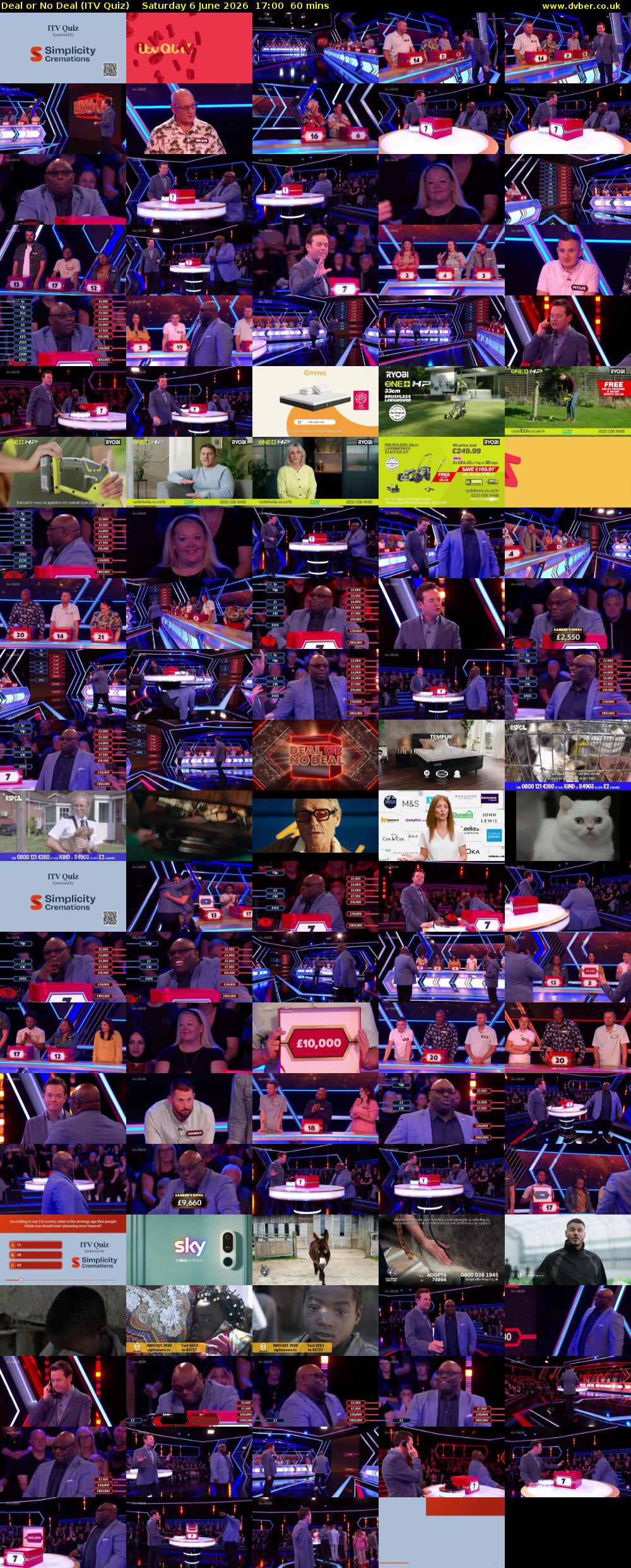 Deal or No Deal (ITV Quiz) Saturday 6 June 2026 17:00 - 18:00