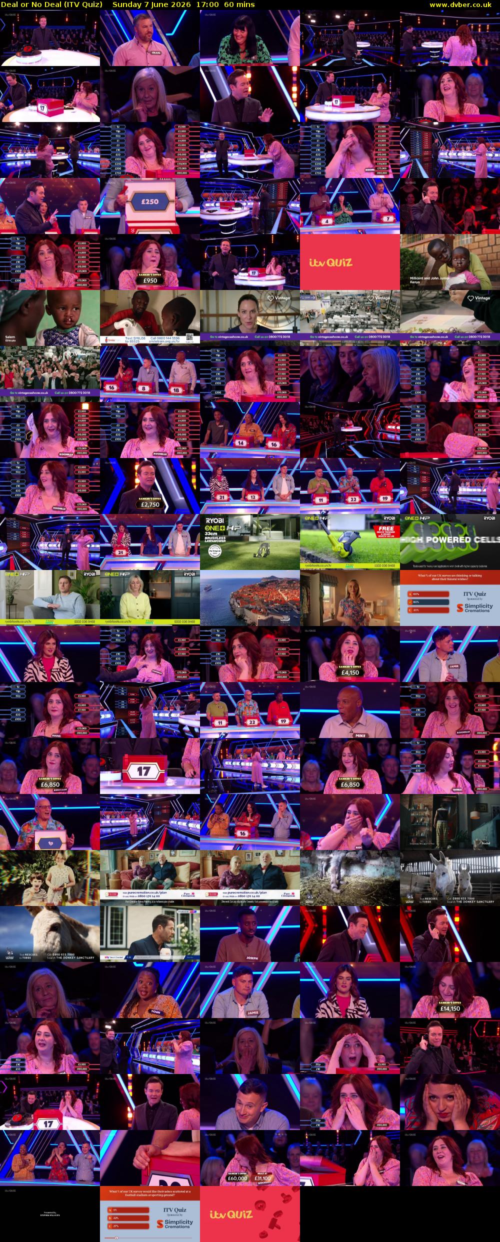 Deal or No Deal (ITV Quiz) Sunday 7 June 2026 17:00 - 18:00