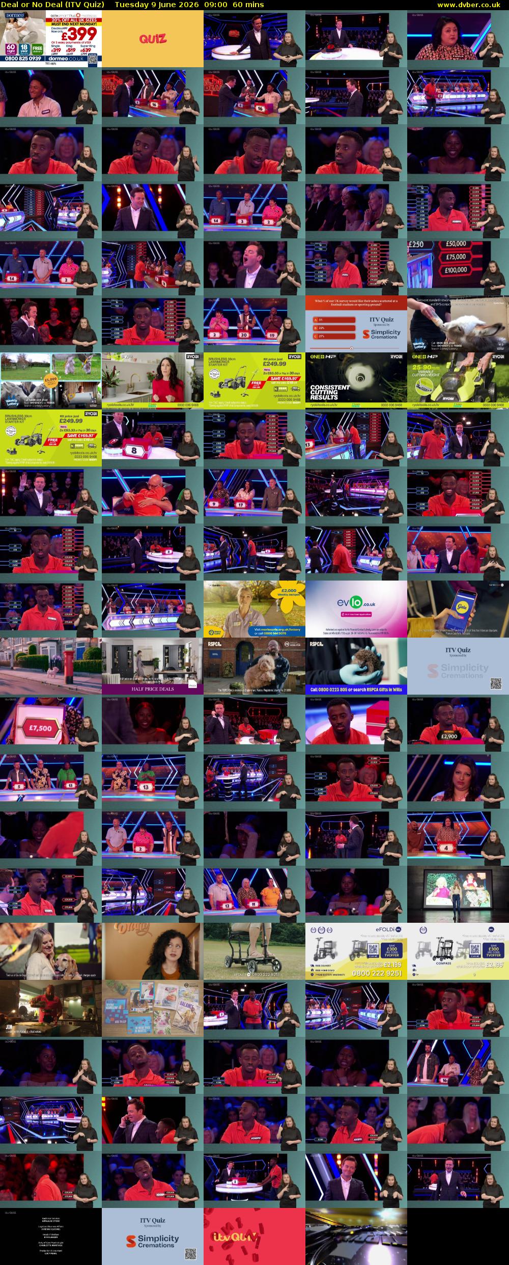 Deal or No Deal (ITV Quiz) Tuesday 9 June 2026 09:00 - 10:00