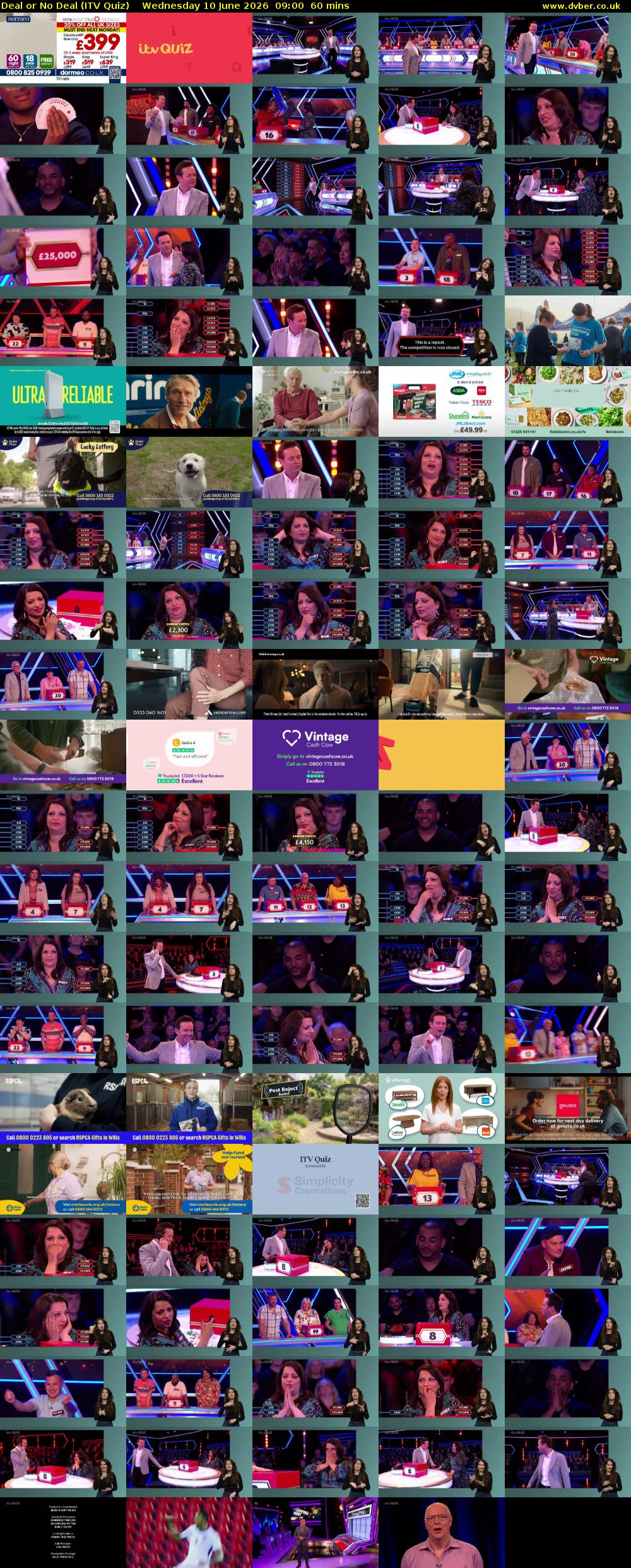Deal or No Deal (ITV Quiz) Wednesday 10 June 2026 09:00 - 10:00