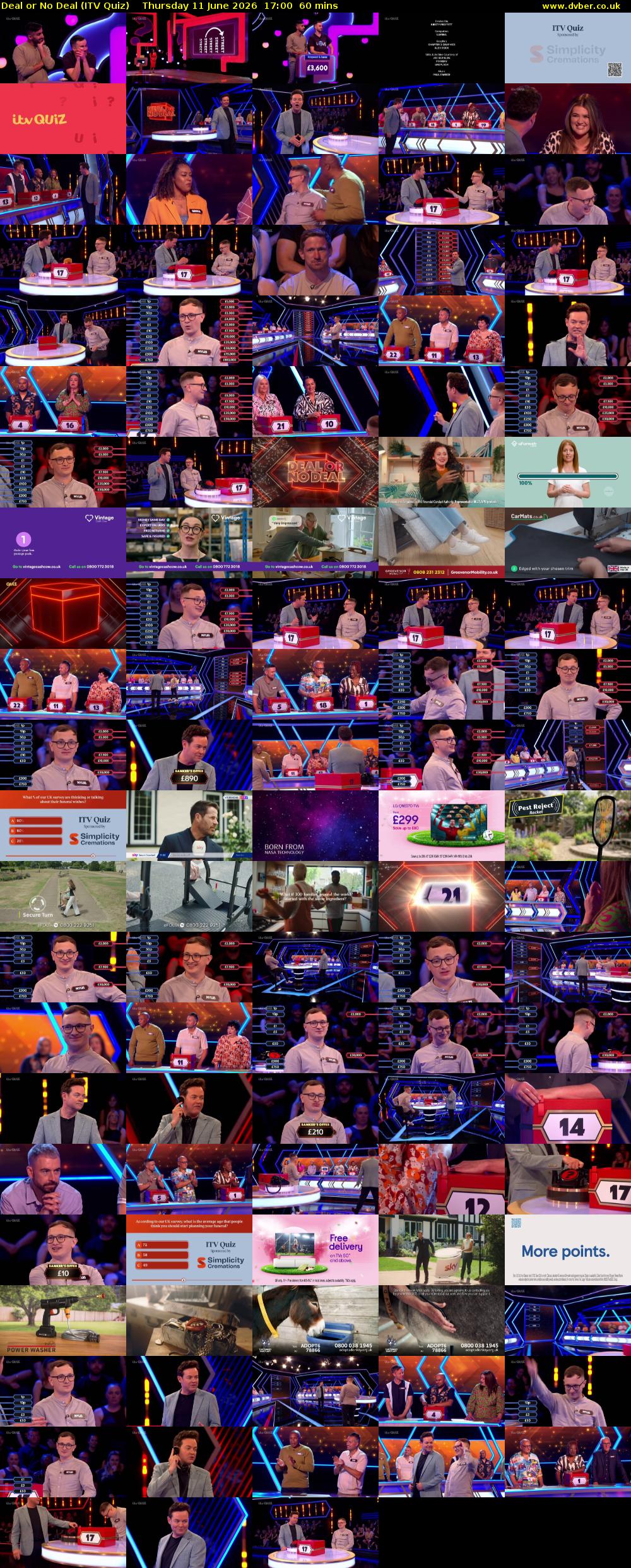 Deal or No Deal (ITV Quiz) Thursday 11 June 2026 17:00 - 18:00