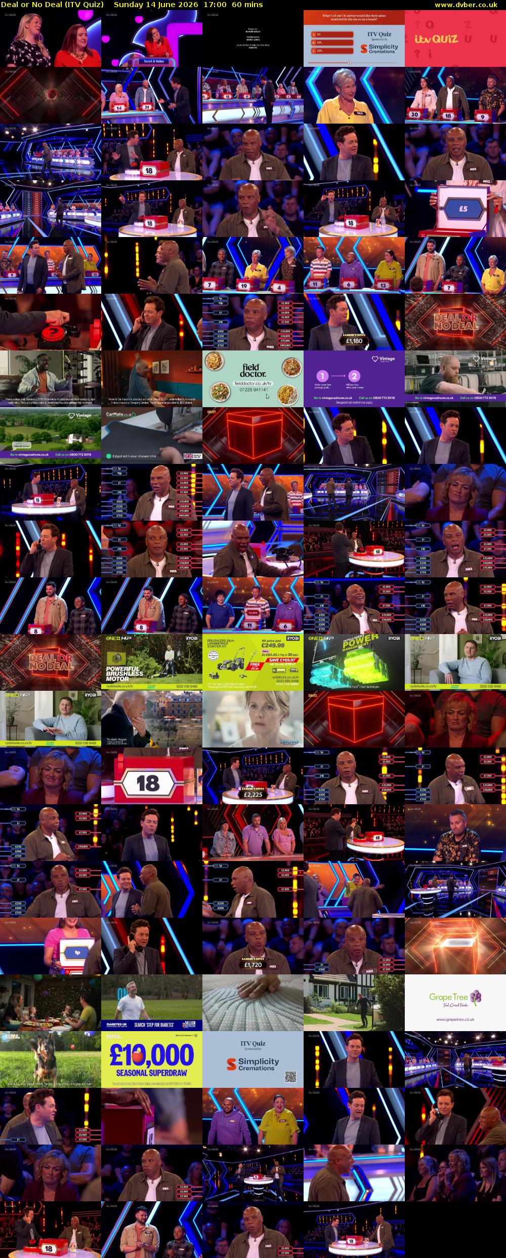 Deal or No Deal (ITV Quiz) Sunday 14 June 2026 17:00 - 18:00
