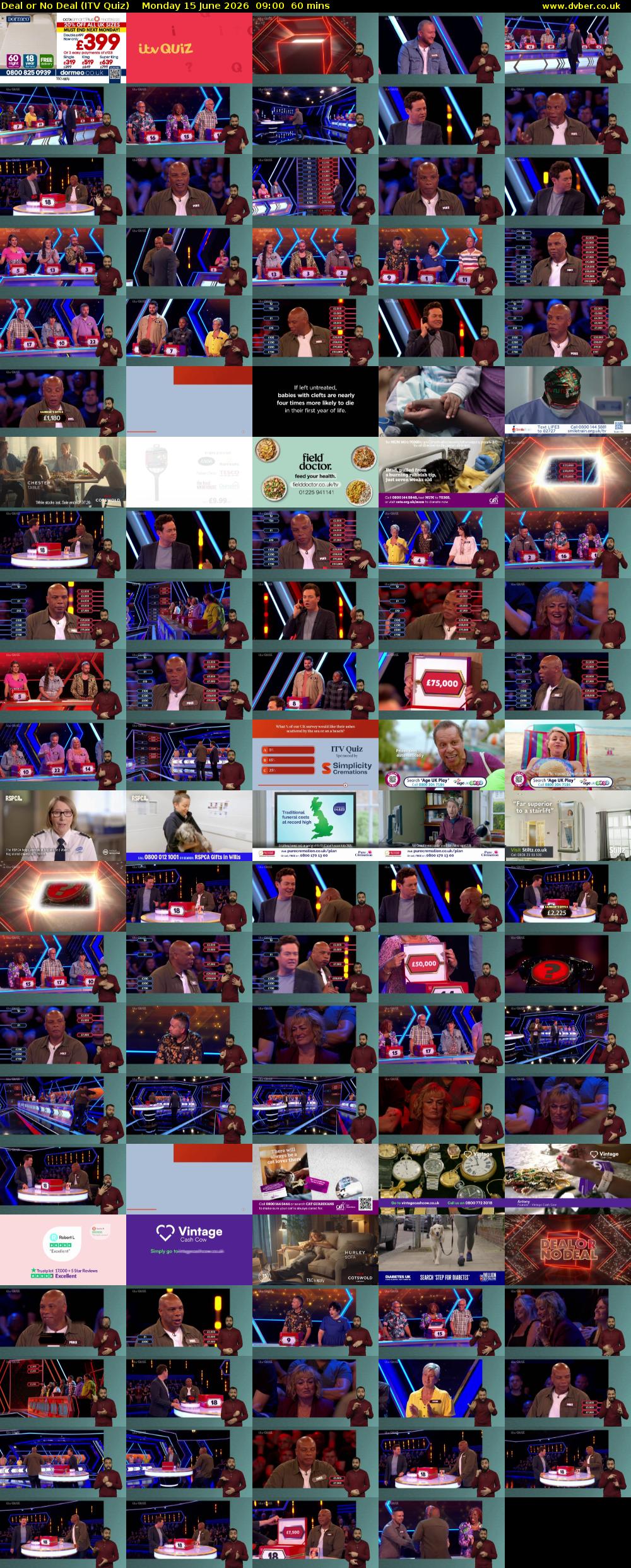 Deal or No Deal (ITV Quiz) Monday 15 June 2026 09:00 - 10:00