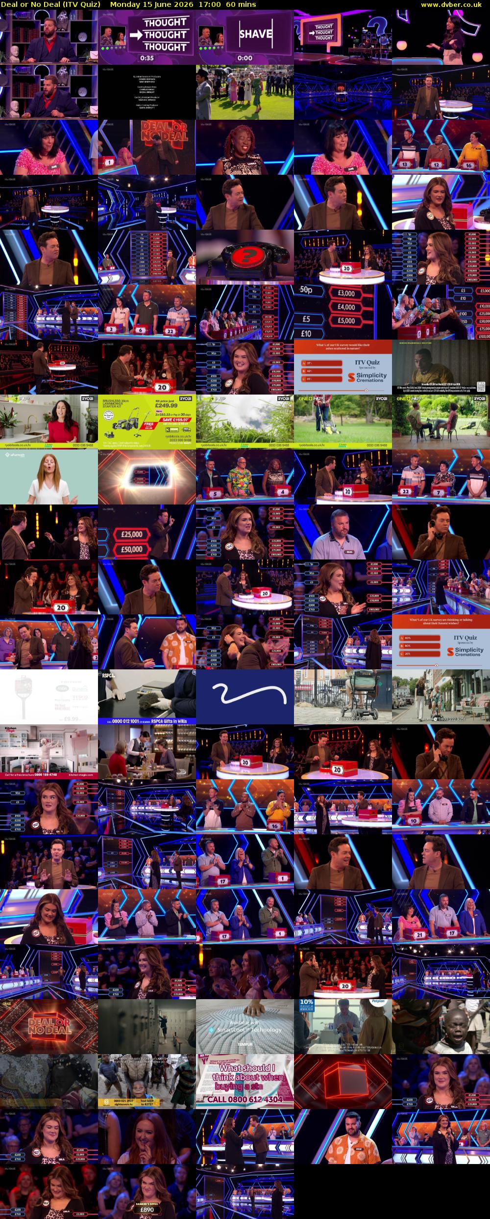 Deal or No Deal (ITV Quiz) Monday 15 June 2026 17:00 - 18:00