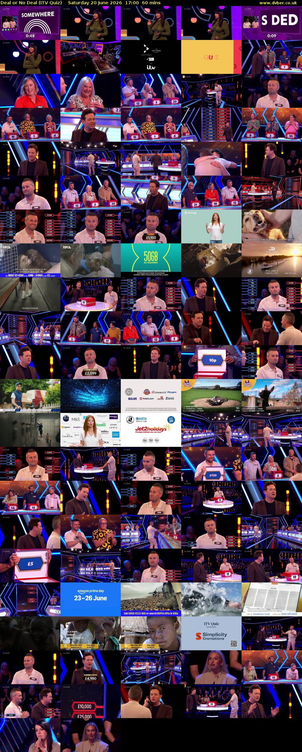 Deal or No Deal (ITV Quiz) Saturday 20 June 2026 17:00 - 18:00