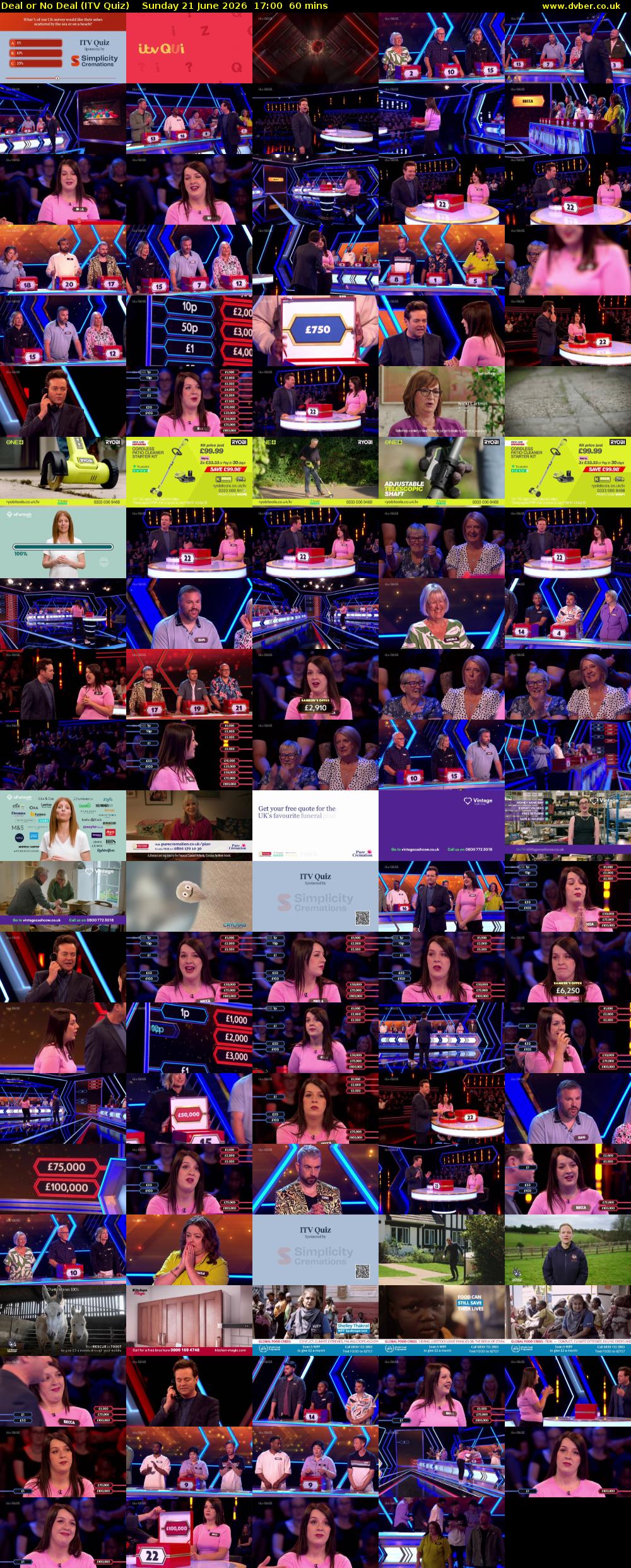 Deal or No Deal (ITV Quiz) Sunday 21 June 2026 17:00 - 18:00