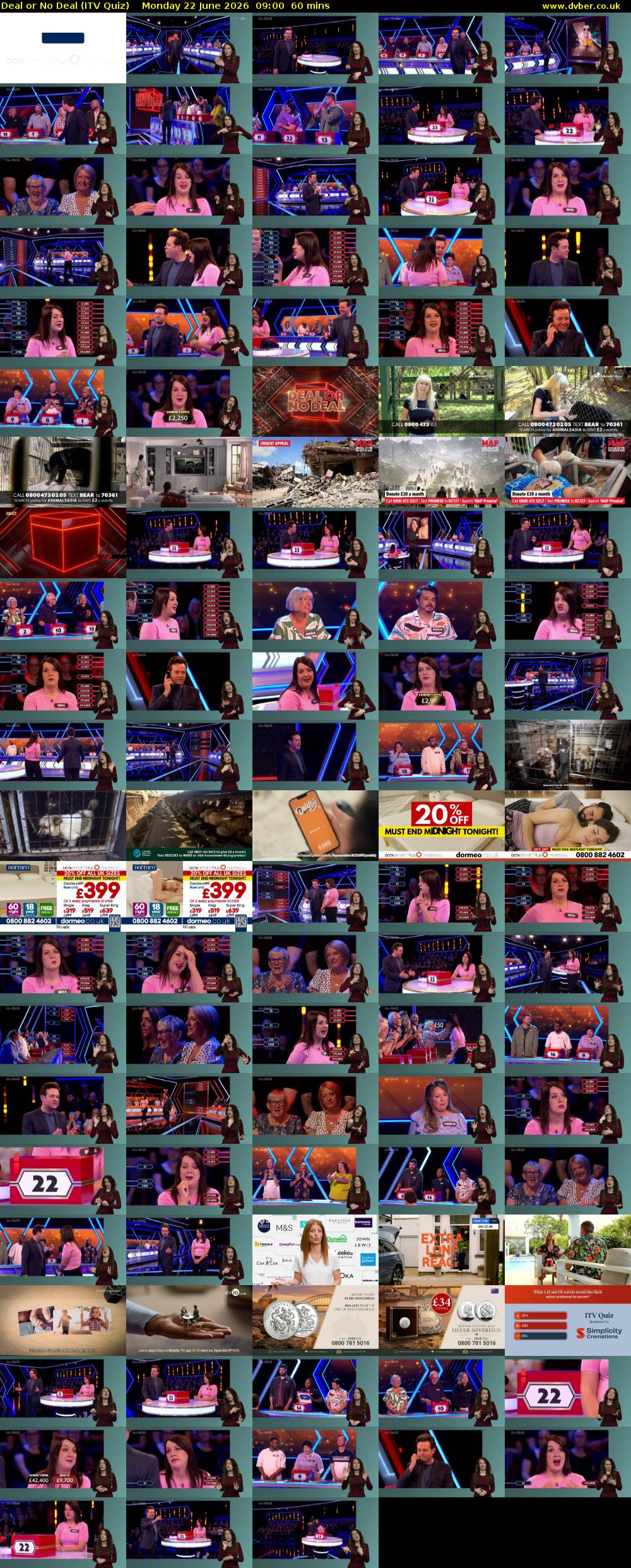 Deal or No Deal (ITV Quiz) Monday 22 June 2026 09:00 - 10:00