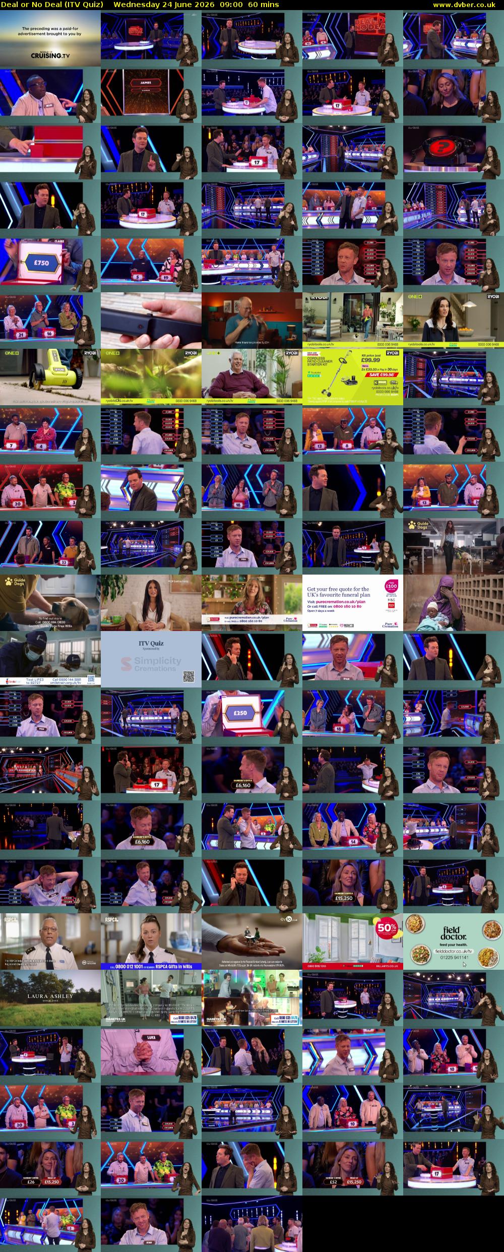 Deal or No Deal (ITV Quiz) Wednesday 24 June 2026 09:00 - 10:00