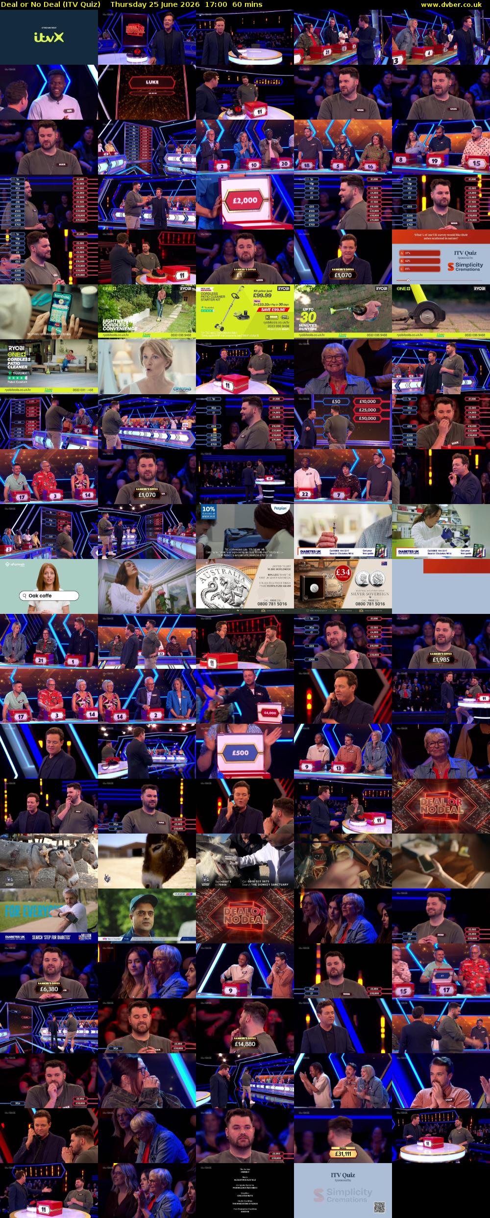 Deal or No Deal (ITV Quiz) Thursday 25 June 2026 17:00 - 18:00