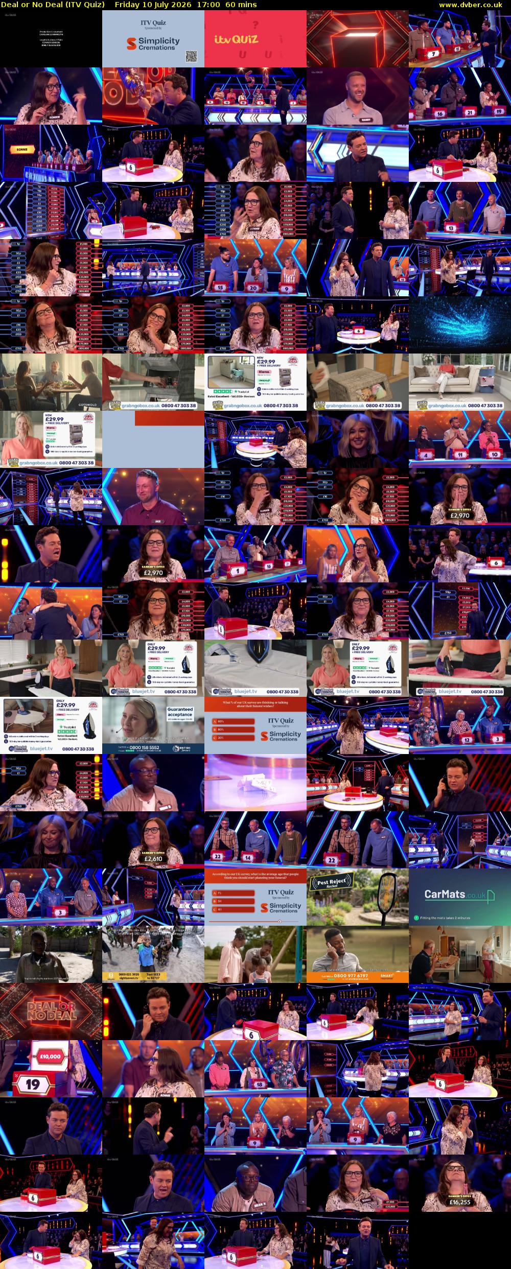 Deal or No Deal (ITV Quiz) Friday 10 July 2026 17:00 - 18:00