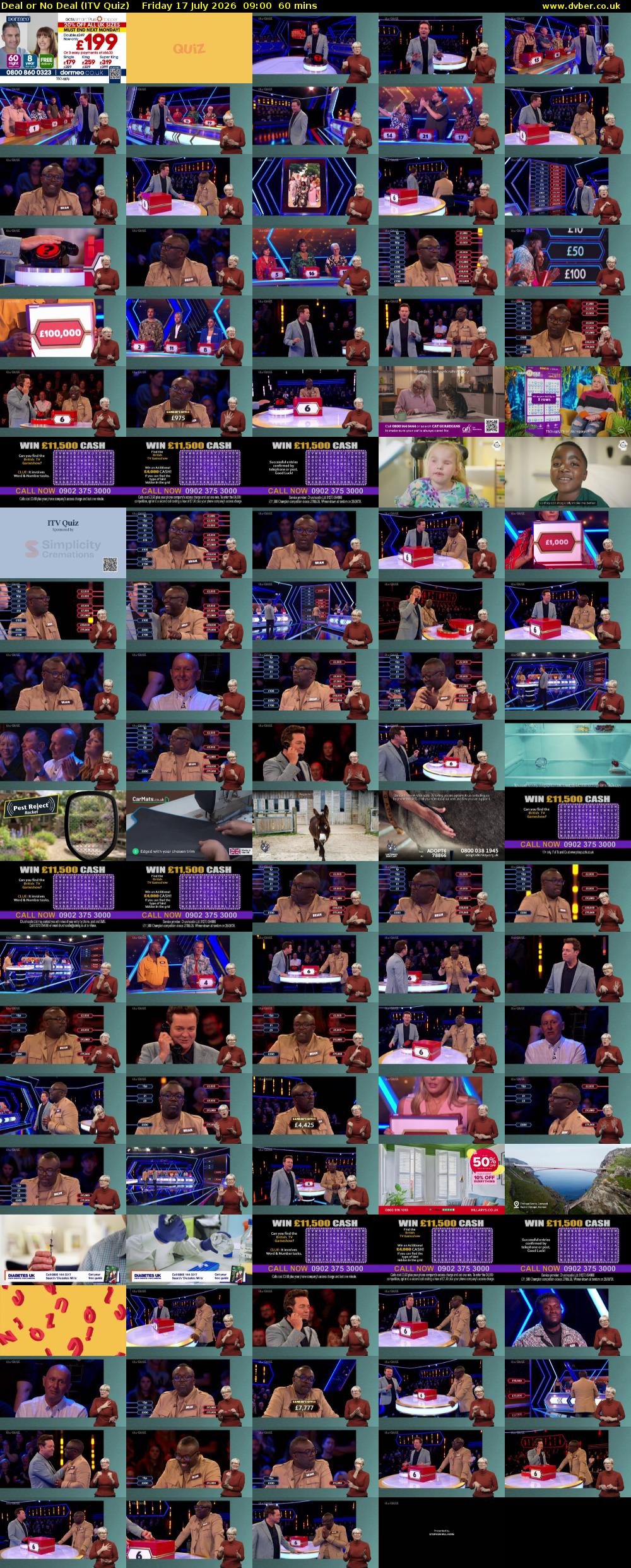 Deal or No Deal (ITV Quiz) Friday 17 July 2026 09:00 - 10:00
