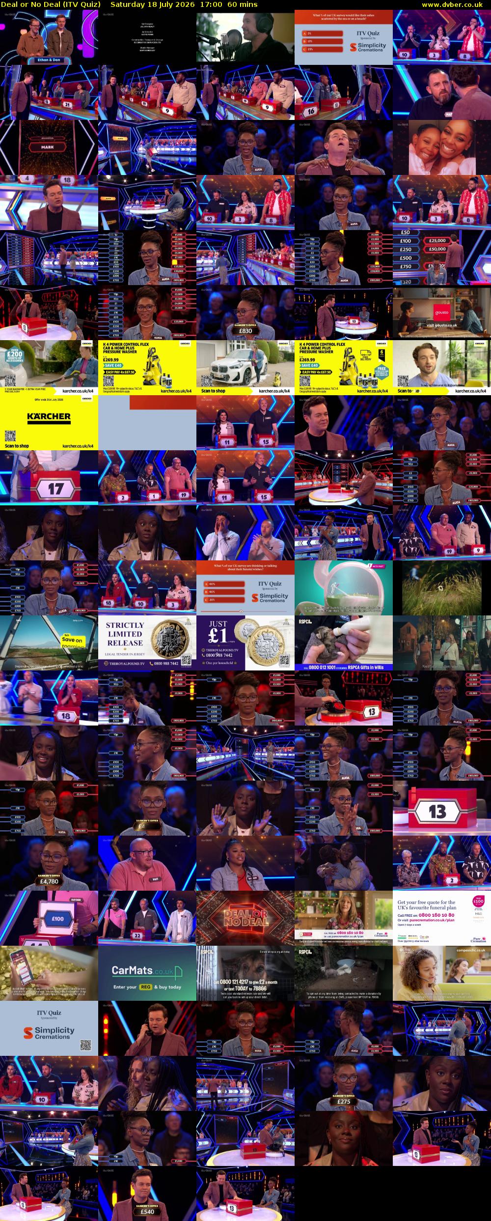 Deal or No Deal (ITV Quiz) Saturday 18 July 2026 17:00 - 18:00