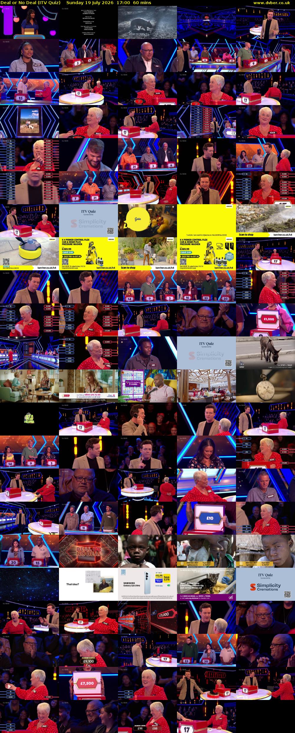 Deal or No Deal (ITV Quiz) Sunday 19 July 2026 17:00 - 18:00
