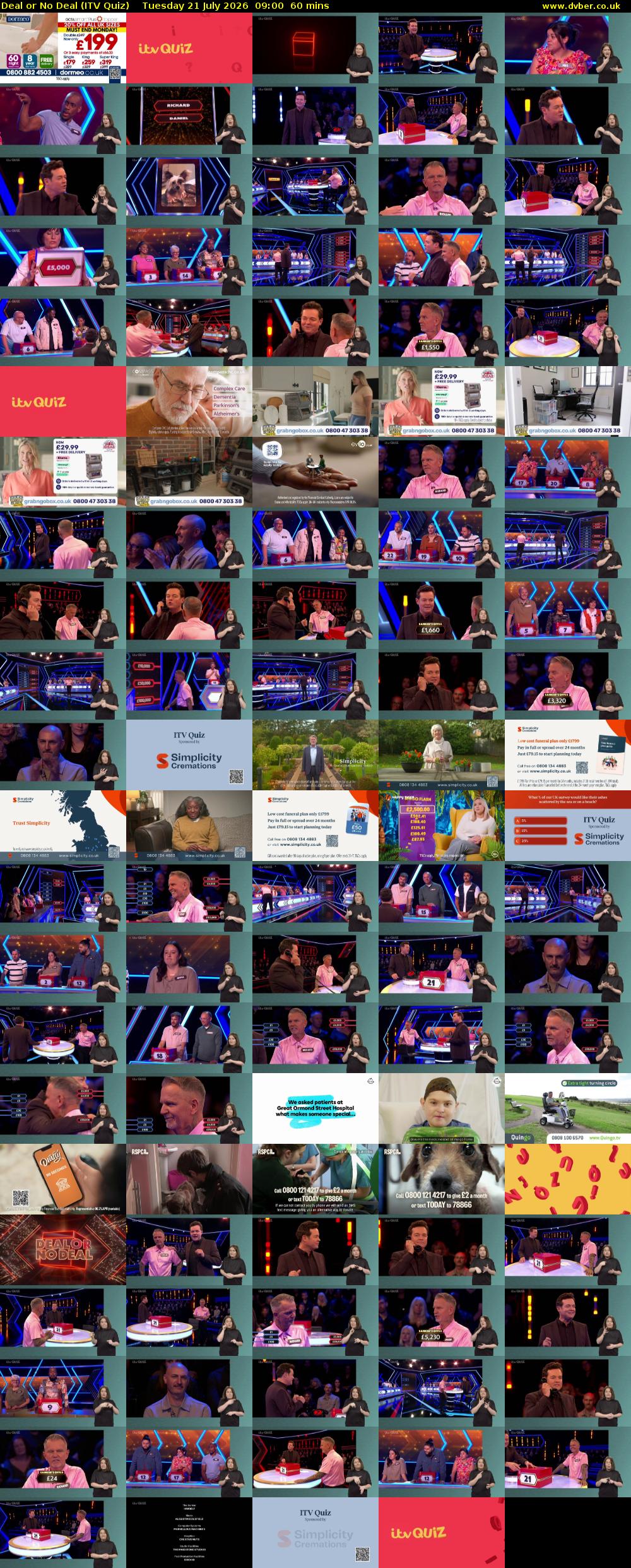 Deal or No Deal (ITV Quiz) Tuesday 21 July 2026 09:00 - 10:00